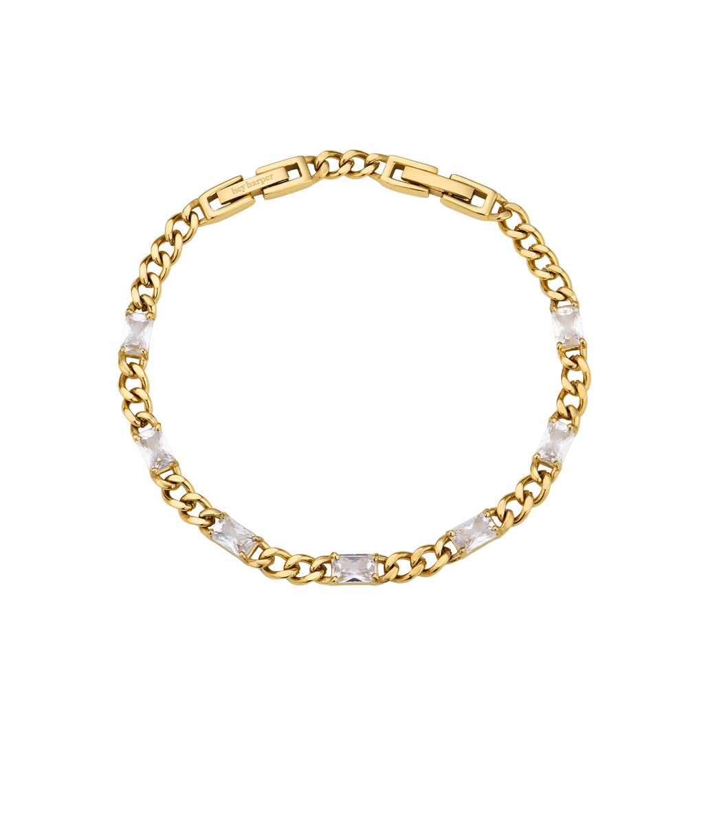 Allegra Clear & Gold Bracelet