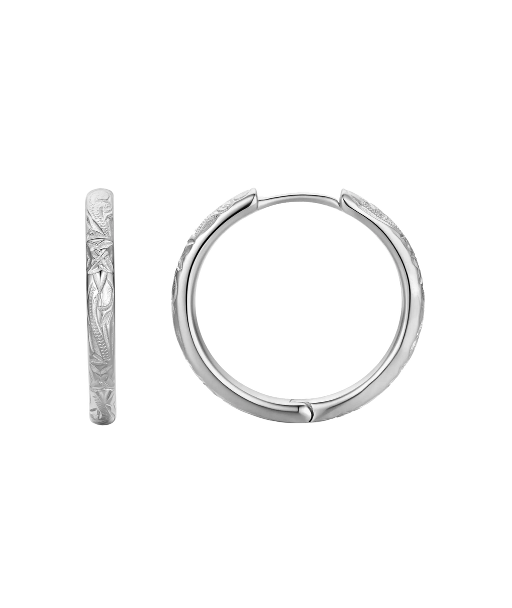 Daphne Large Hoop Silver Earrings