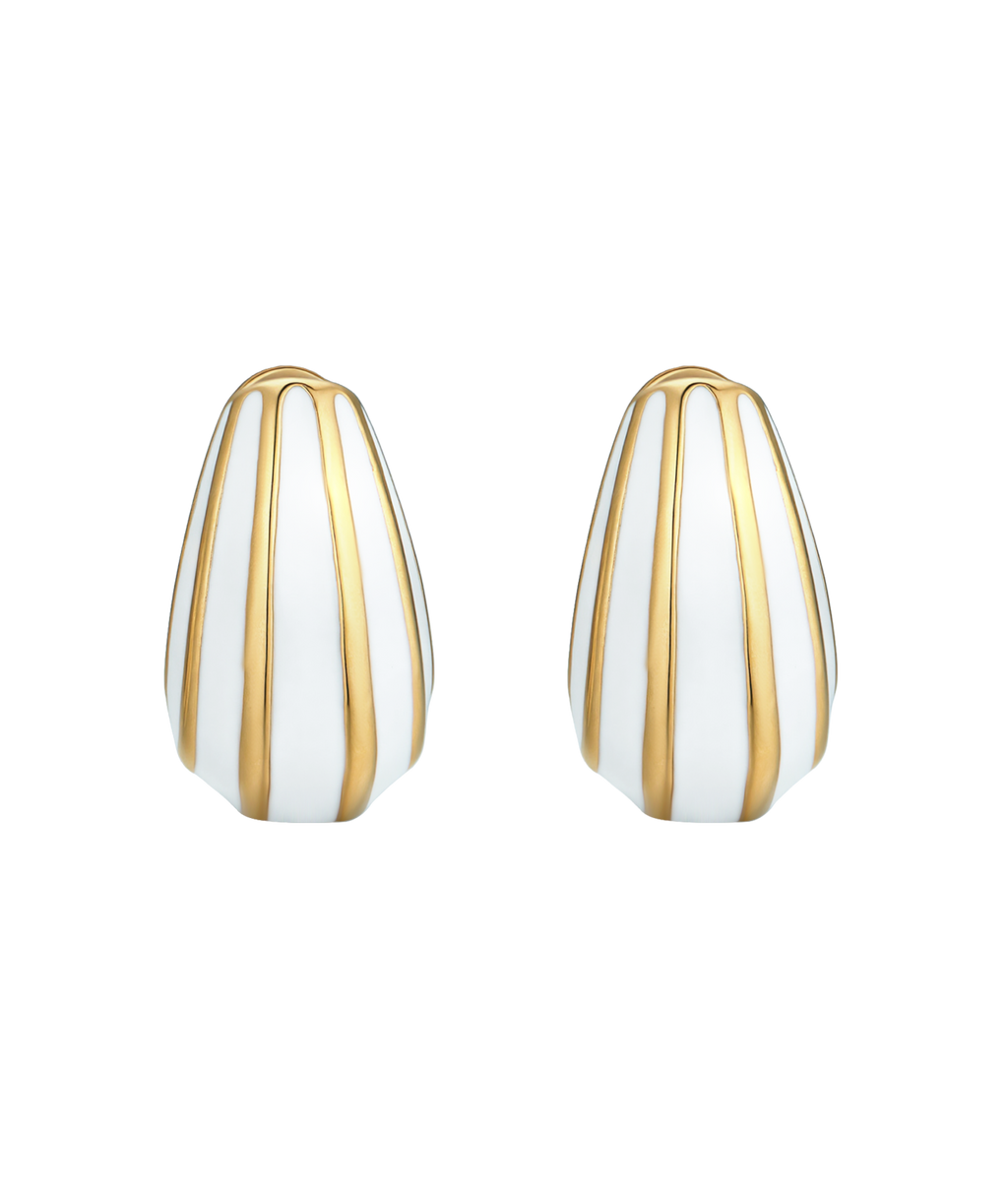 White & Gold Earrings