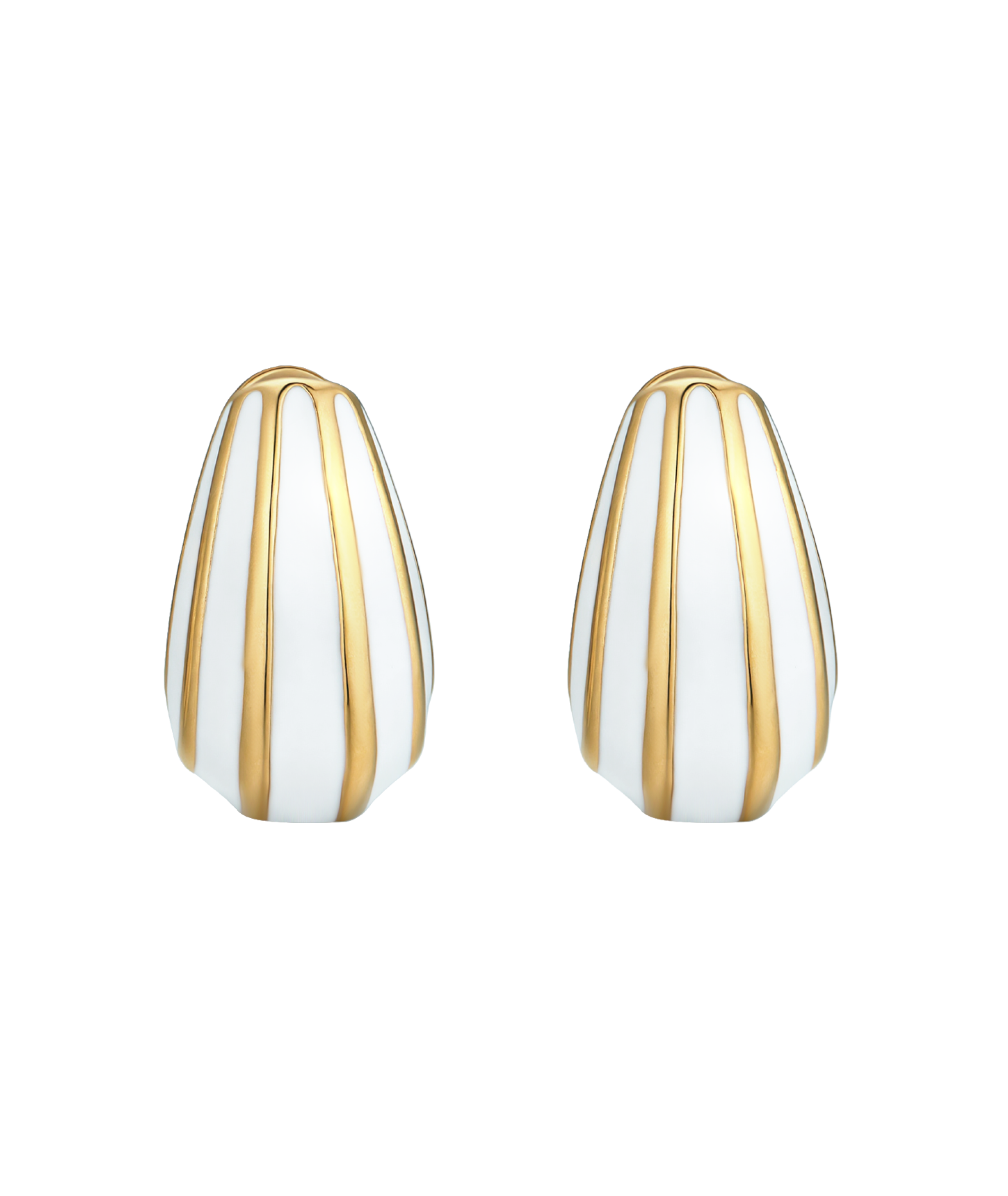 White & Gold Earrings