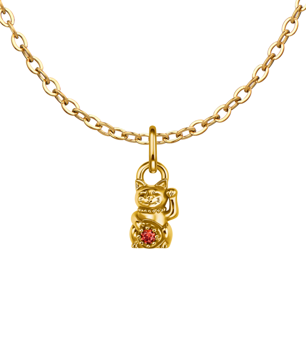 Lucky Cat Fortune Pendant Necklace