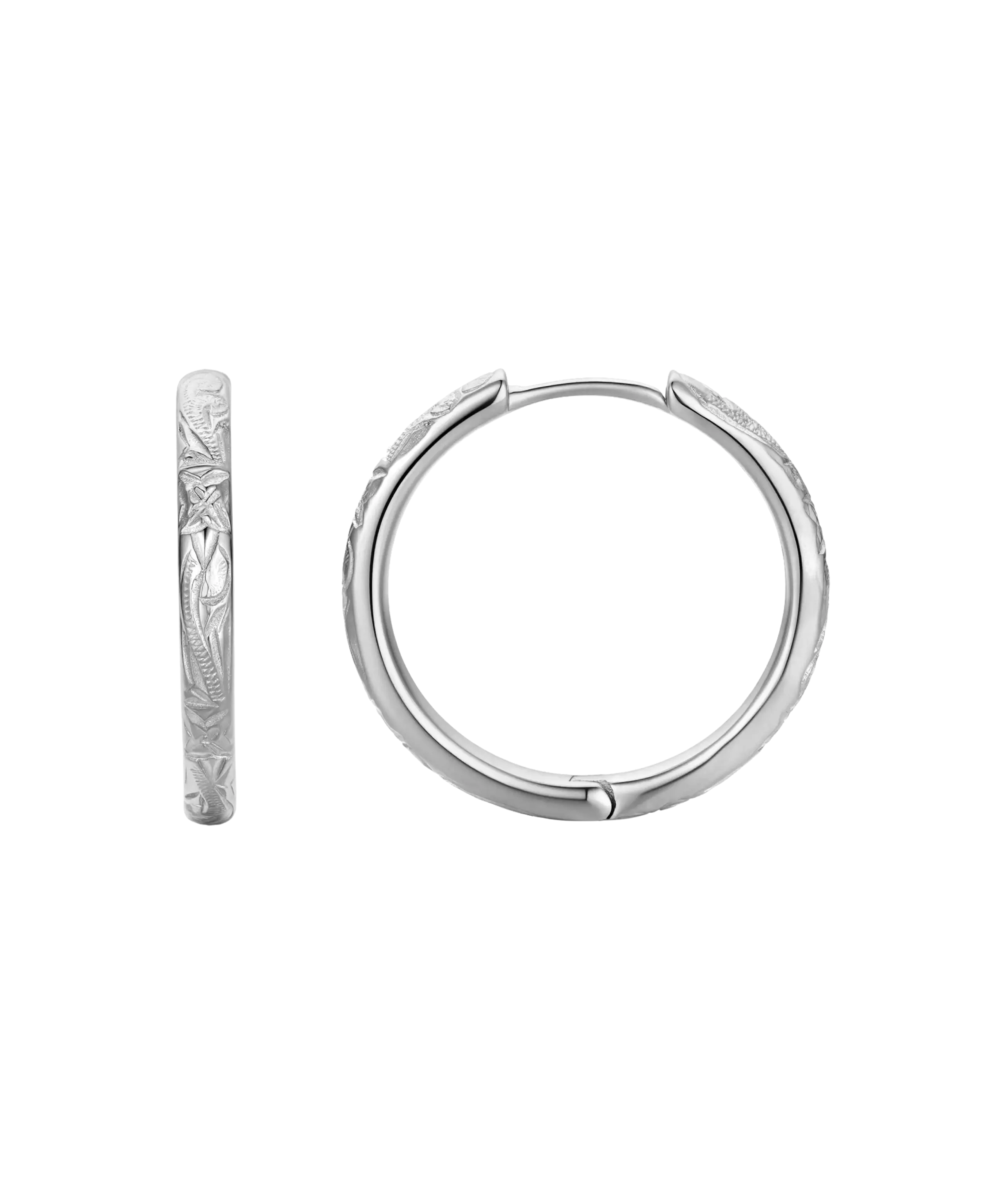 Daphne Large Hoop Silver Earrings