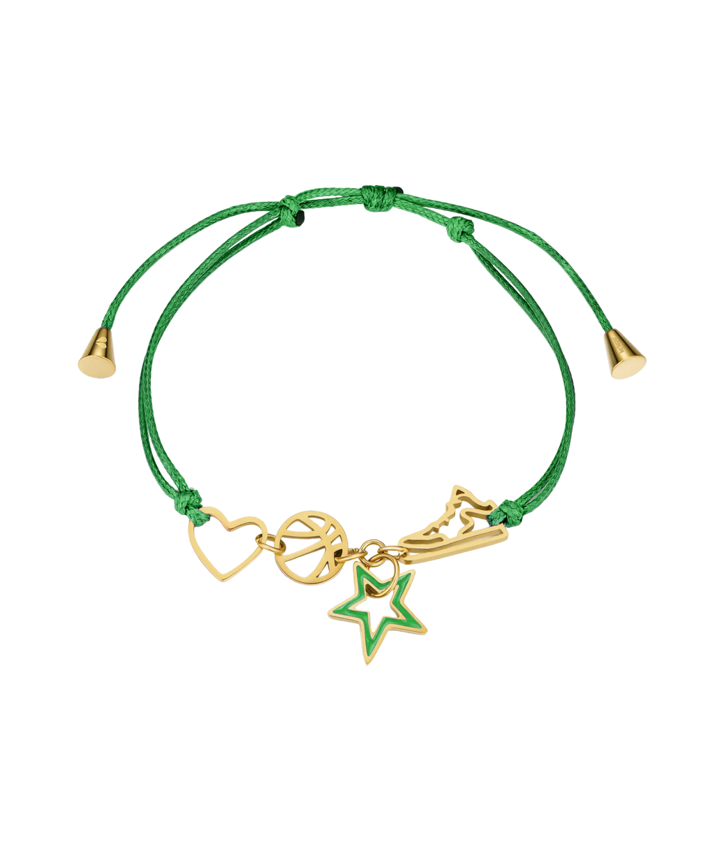 Green & Gold Basketball Bracelet