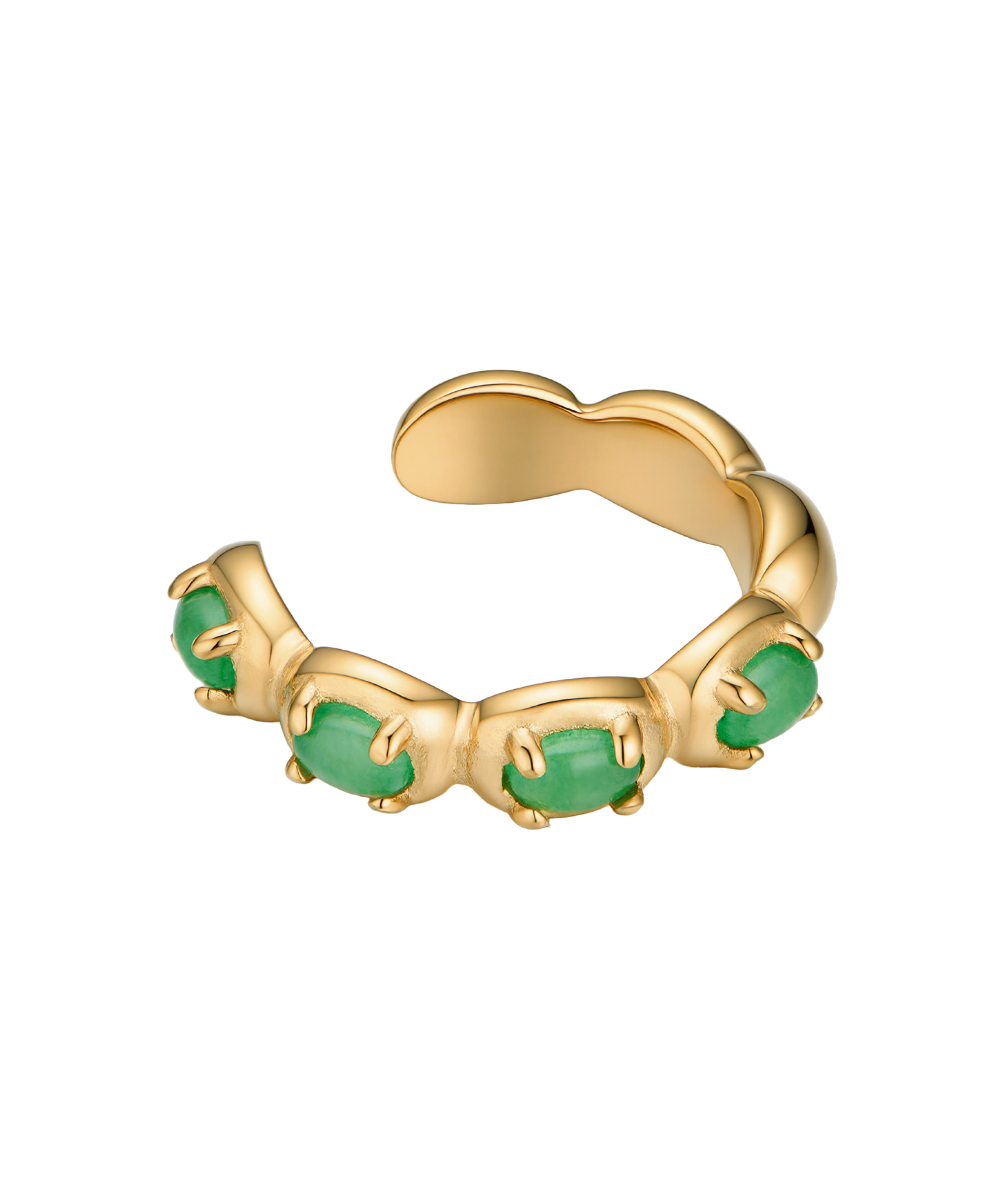 Green Crystal Ear Cuff