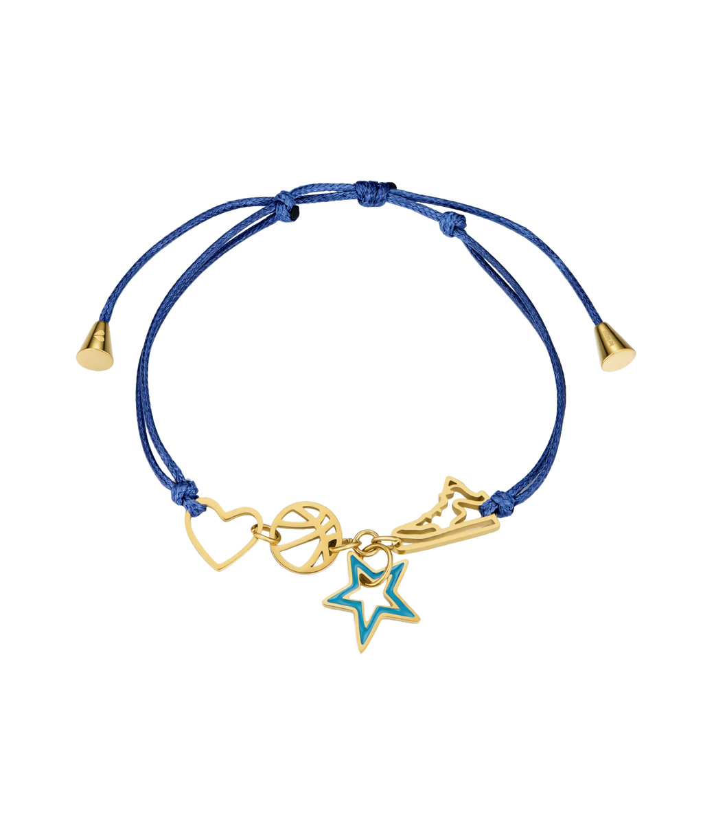 Blue & Gold Basketball Bracelet