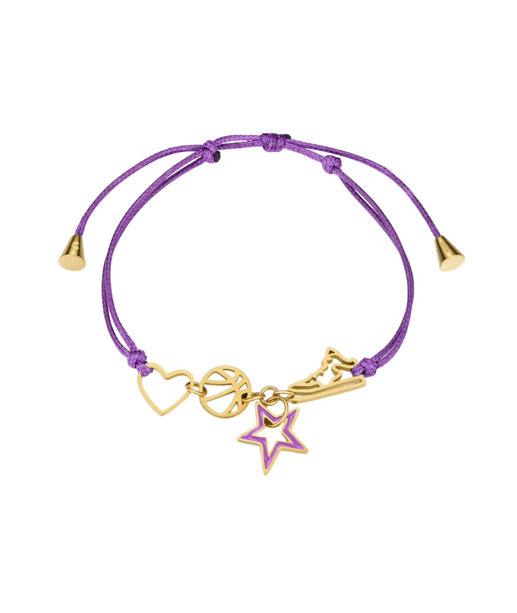 Purple & Gold Basketball Bracelet