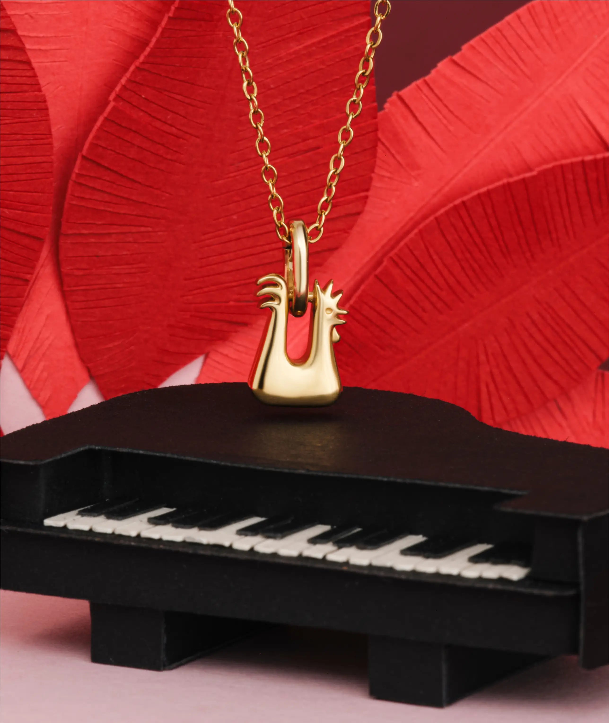 Galo Chicken Charm + Miss Long Necklace