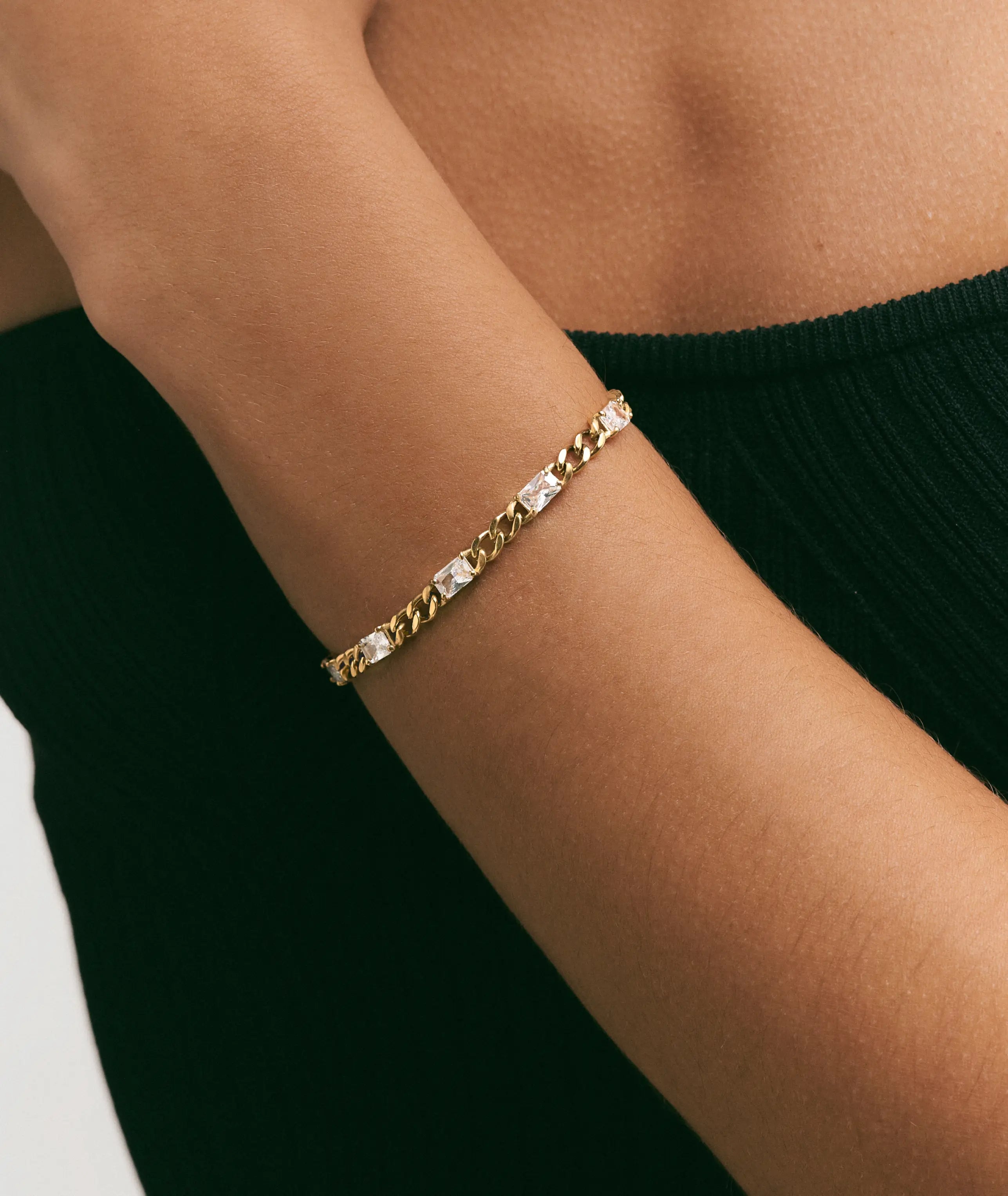 Allegra Clear & Gold Bracelet