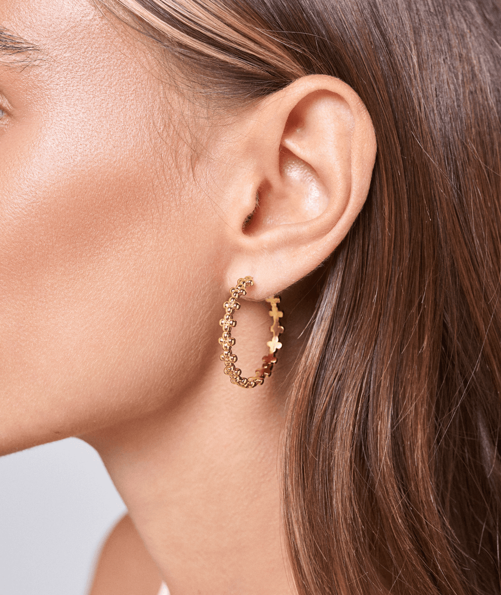 Flower Hoop Earrings