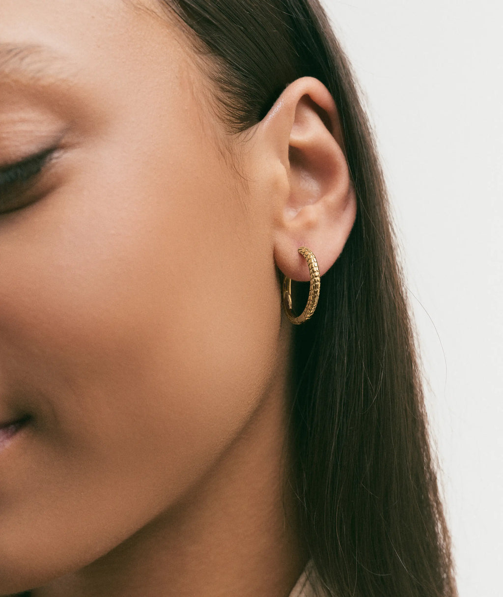 Crocodile Print Large Hoop Earrings