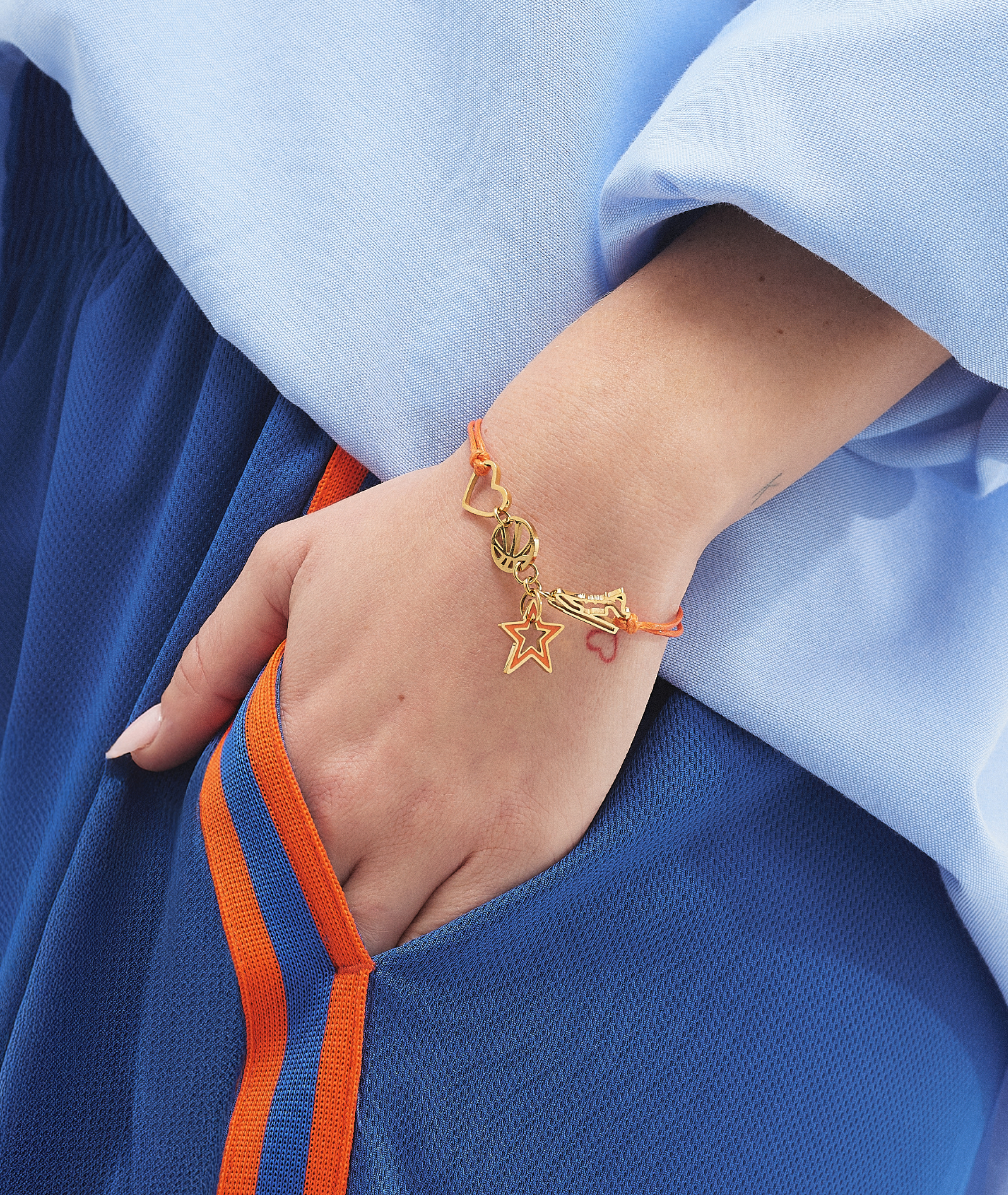 Orange & Gold Basketball Bracelet