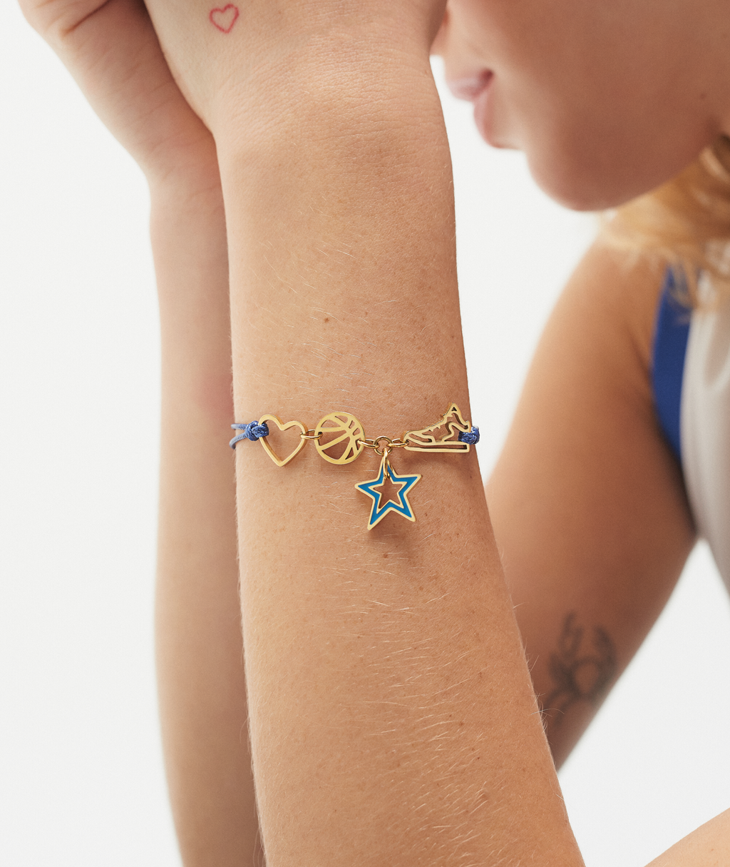 Blue & Gold Basketball Bracelet