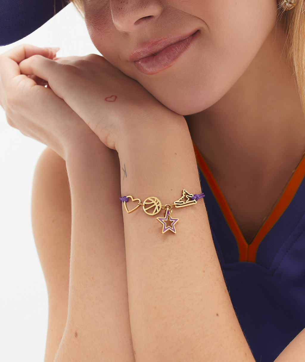 Purple & Gold Basketball Bracelet