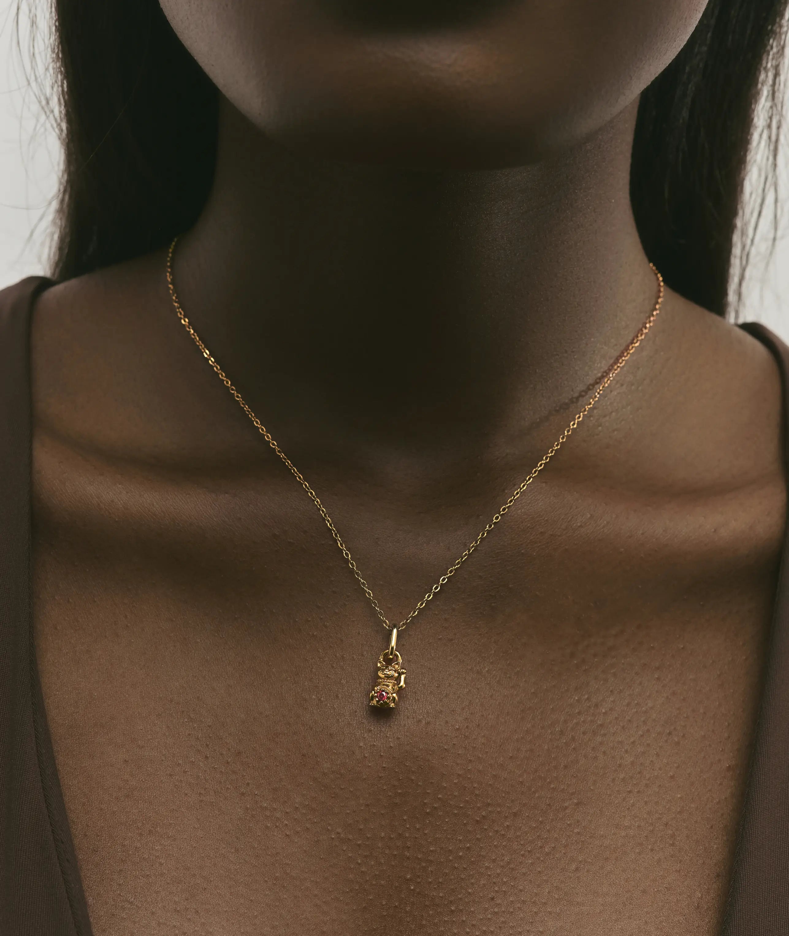 Lucky Cat Fortune Pendant Necklace