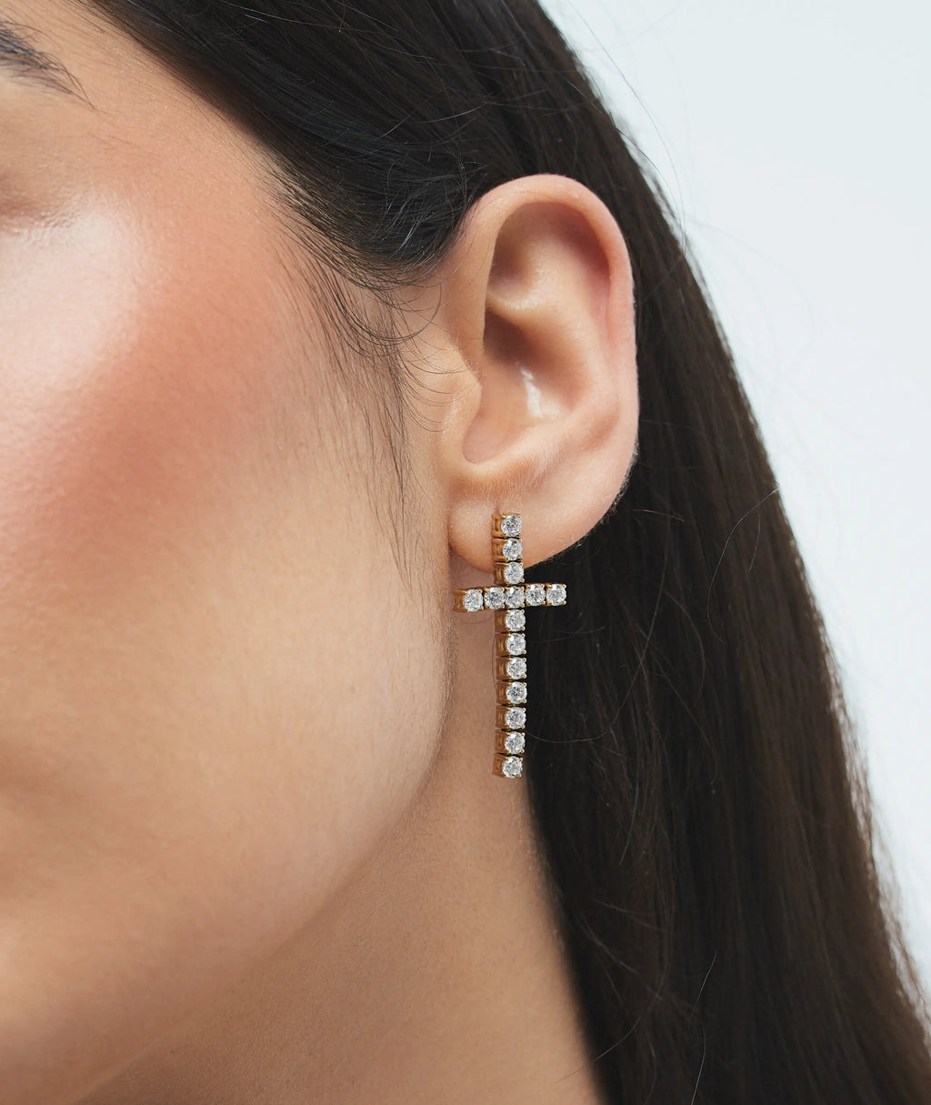Crystal Faith Stud Earrings