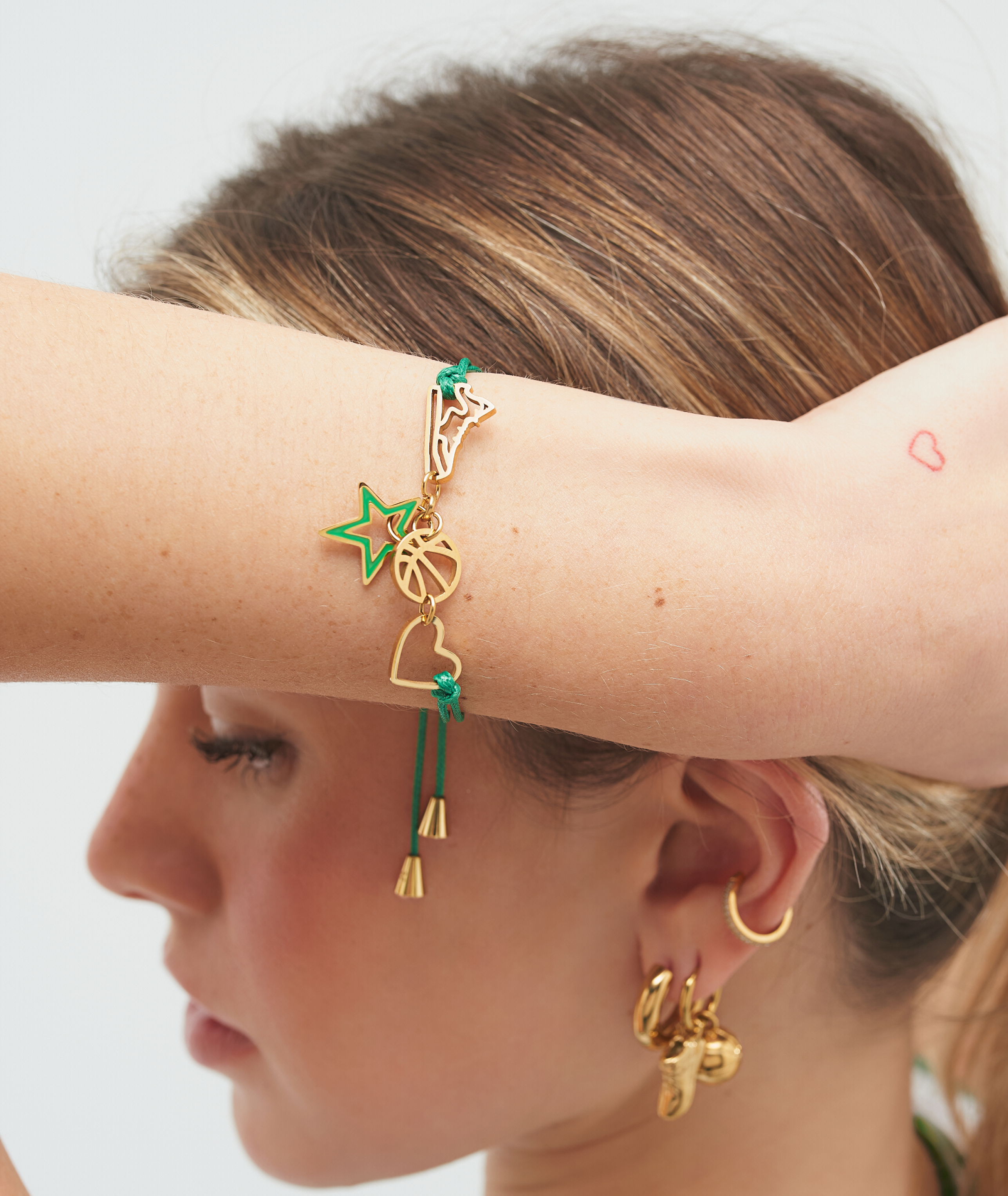 Green & Gold Basketball Bracelet