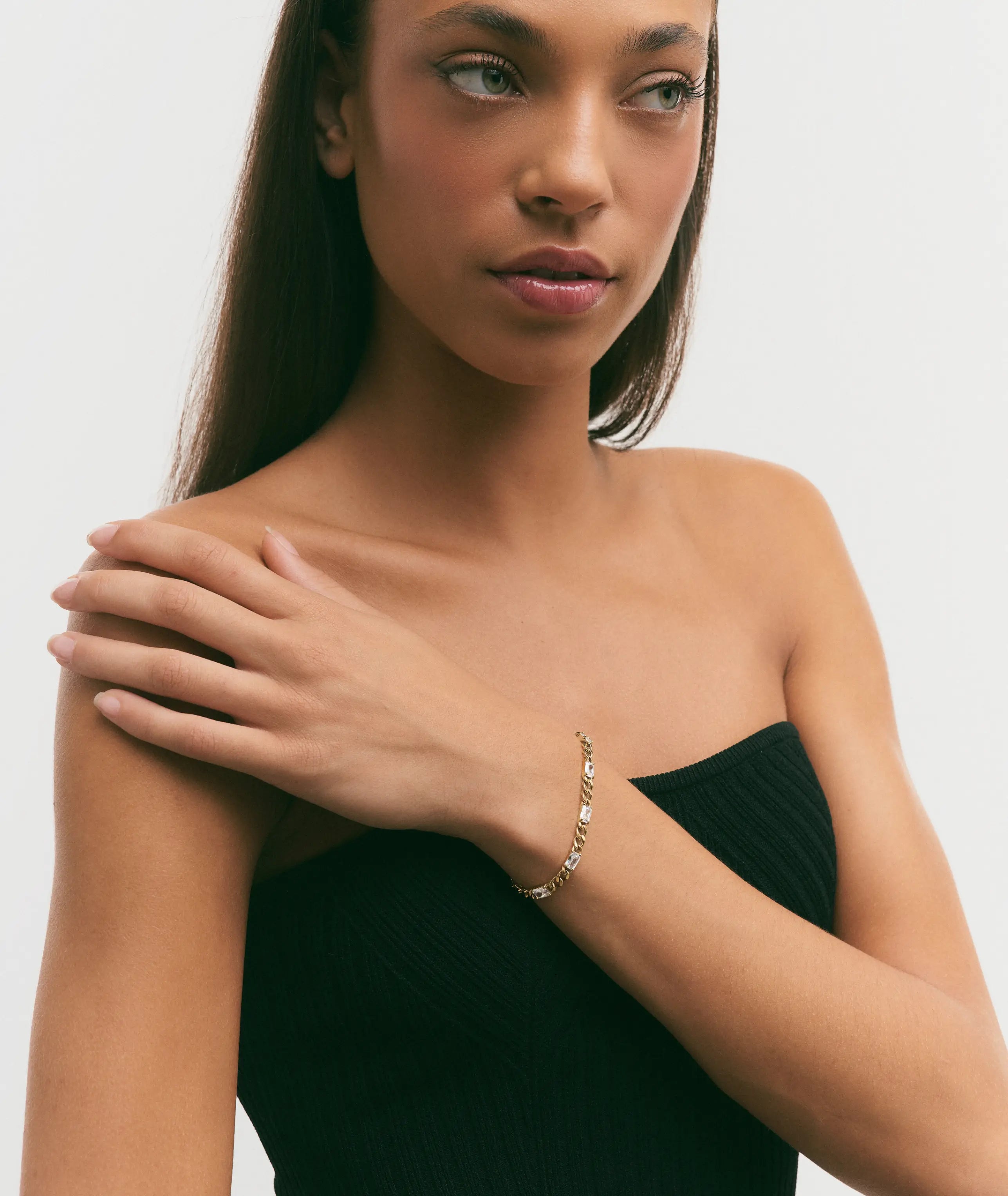 Allegra Clear & Gold Bracelet