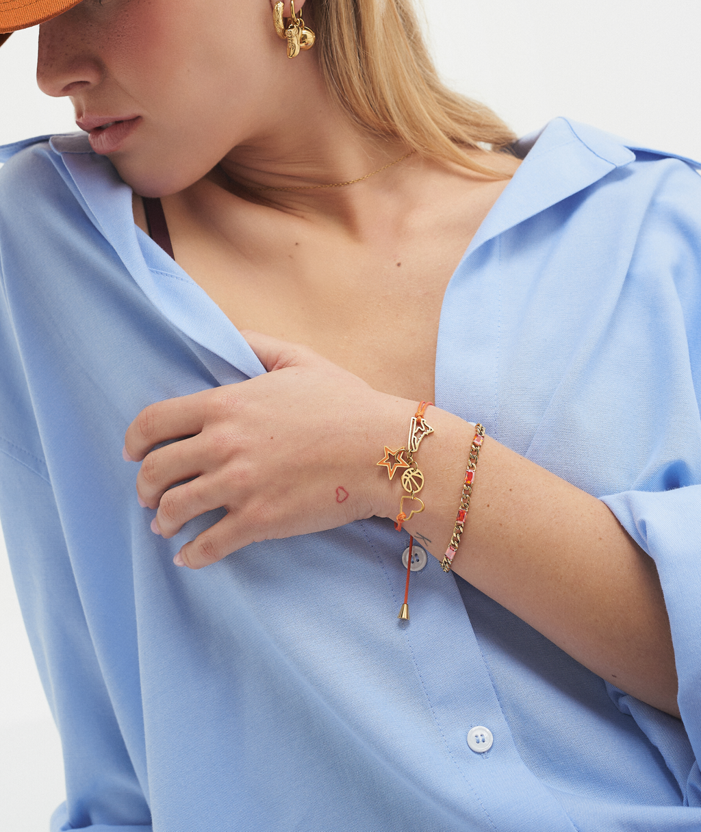 Orange & Gold Basketball Bracelet