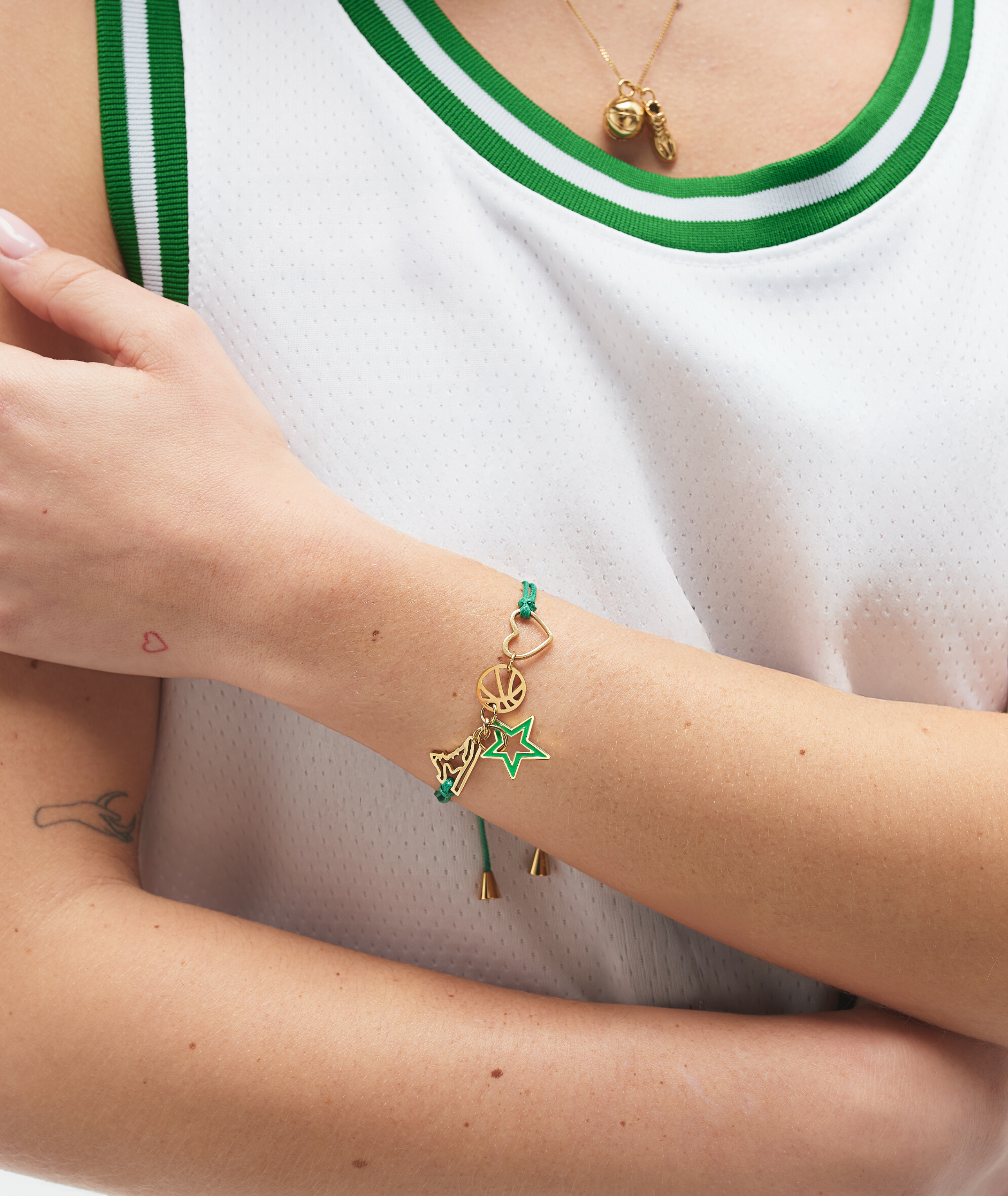 Green & Gold Basketball Bracelet