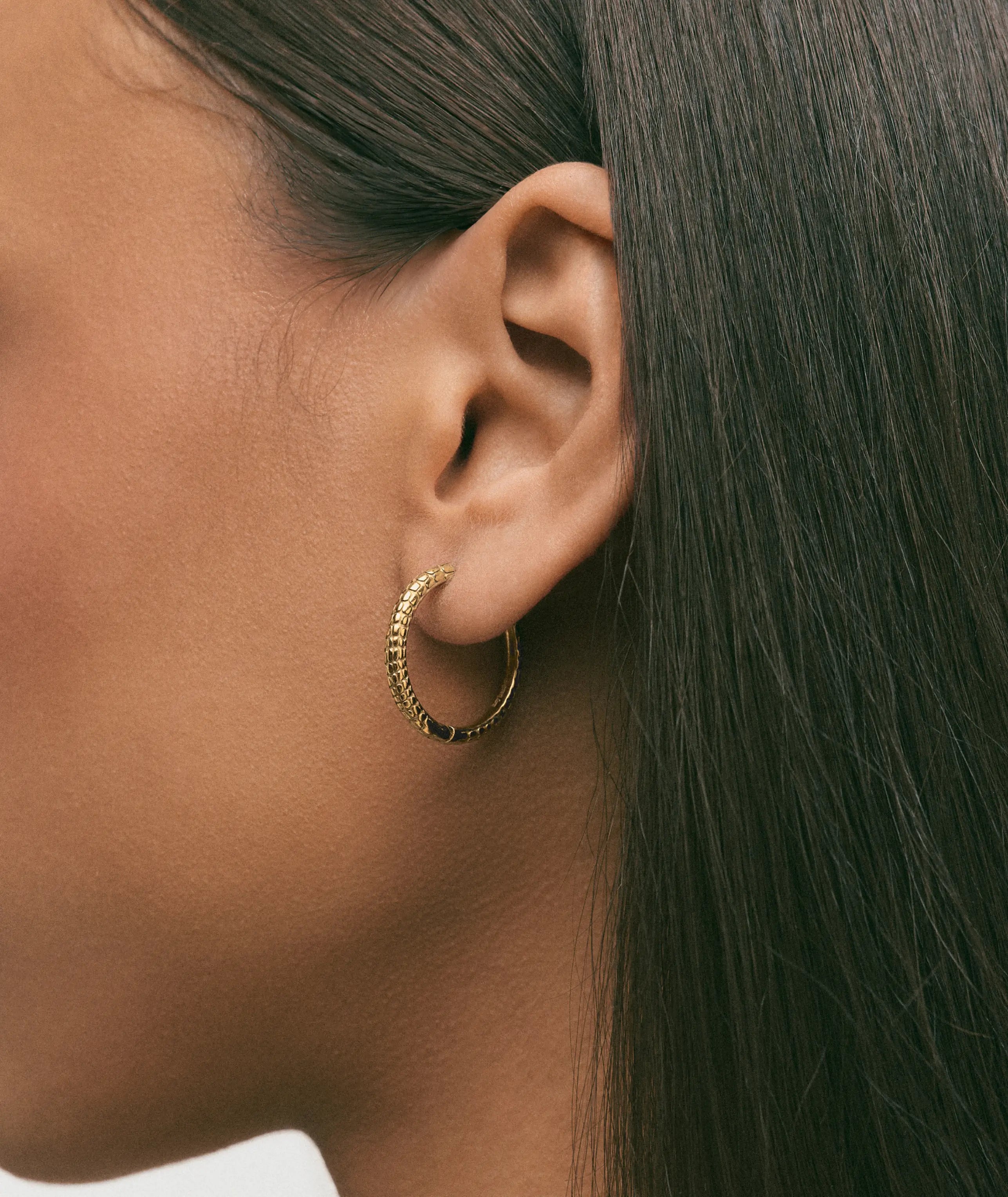 Crocodile Print Large Hoop Earrings