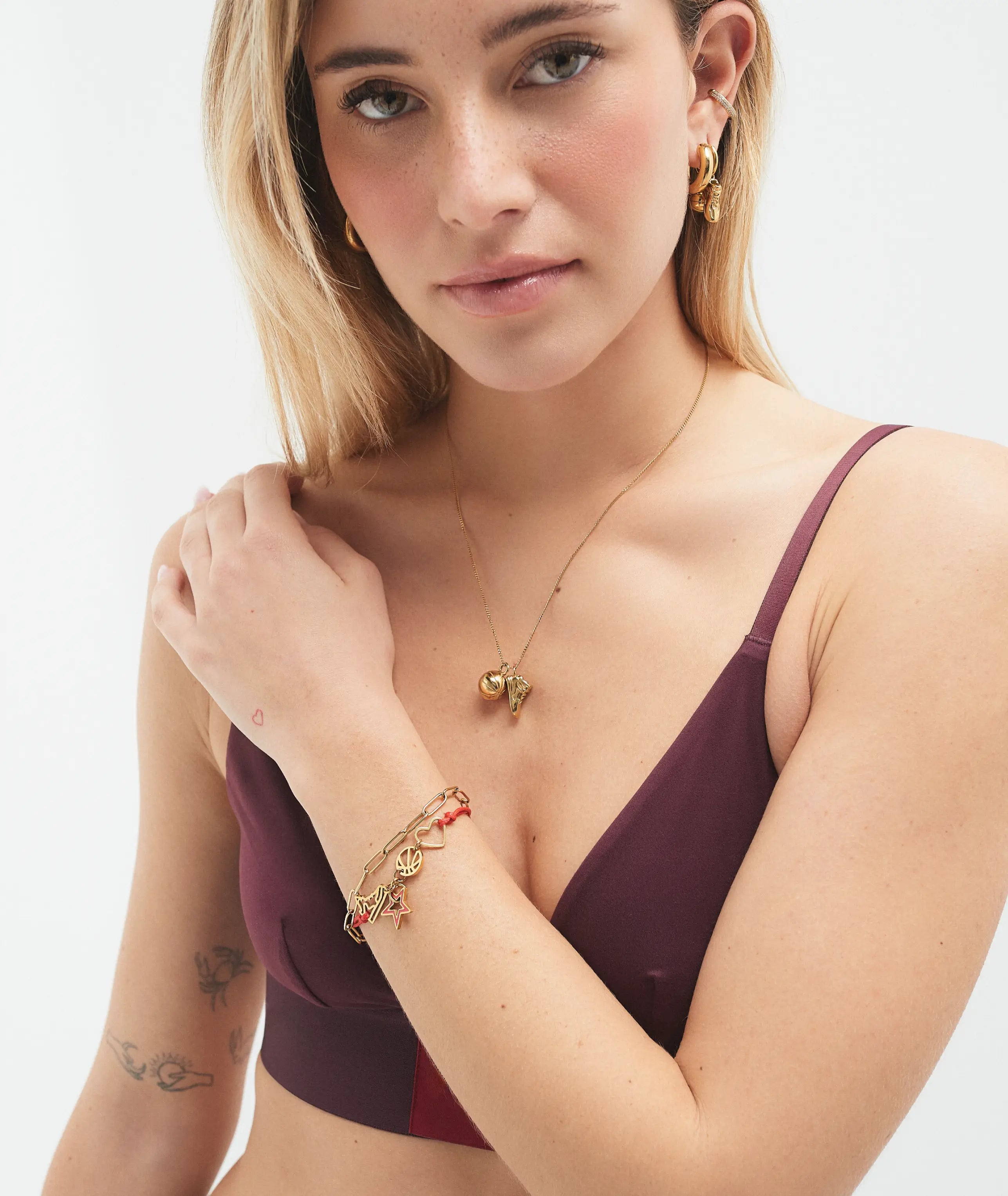 Red & Gold Basketball Bracelet
