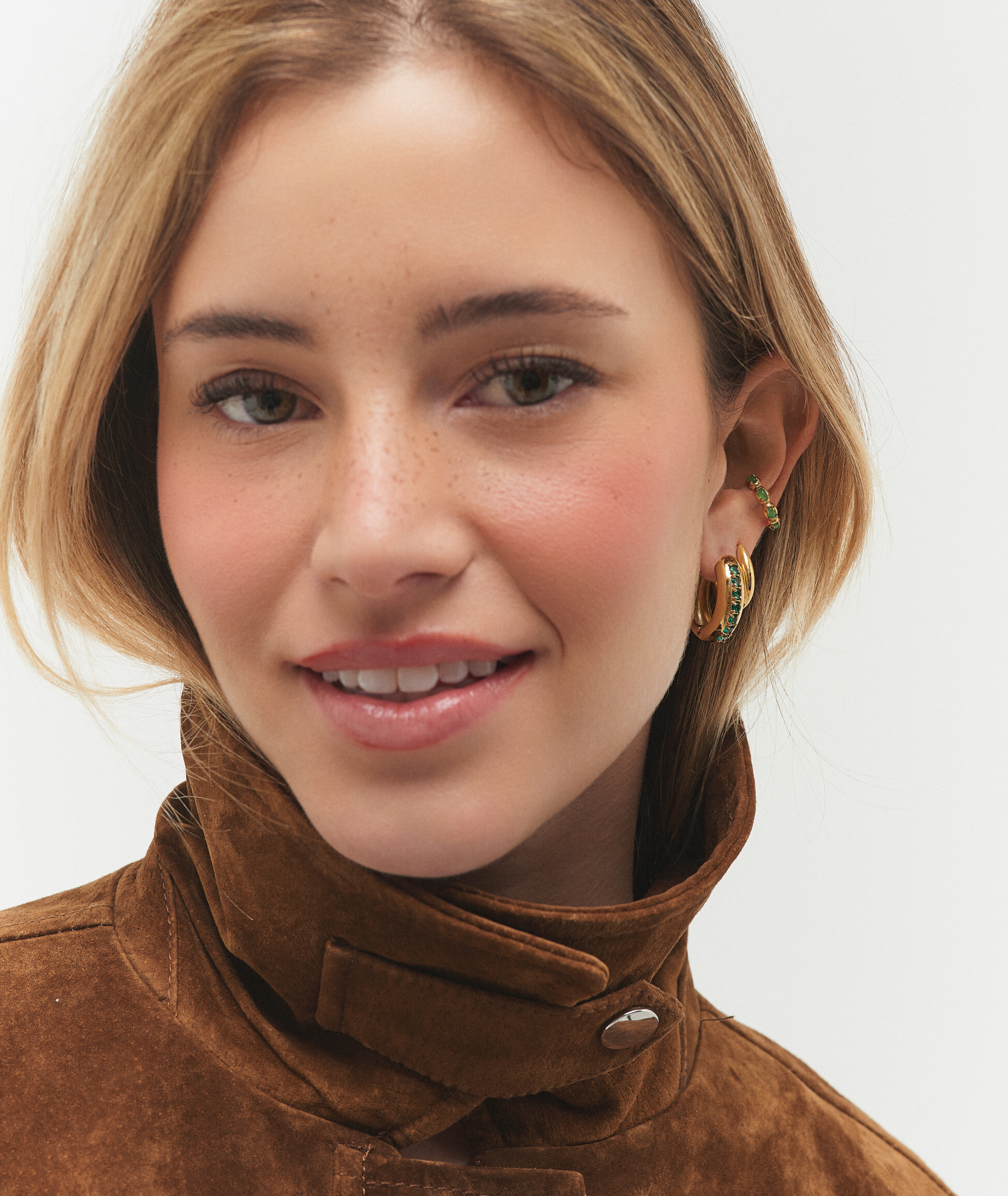 Green Crystal Ear Cuff