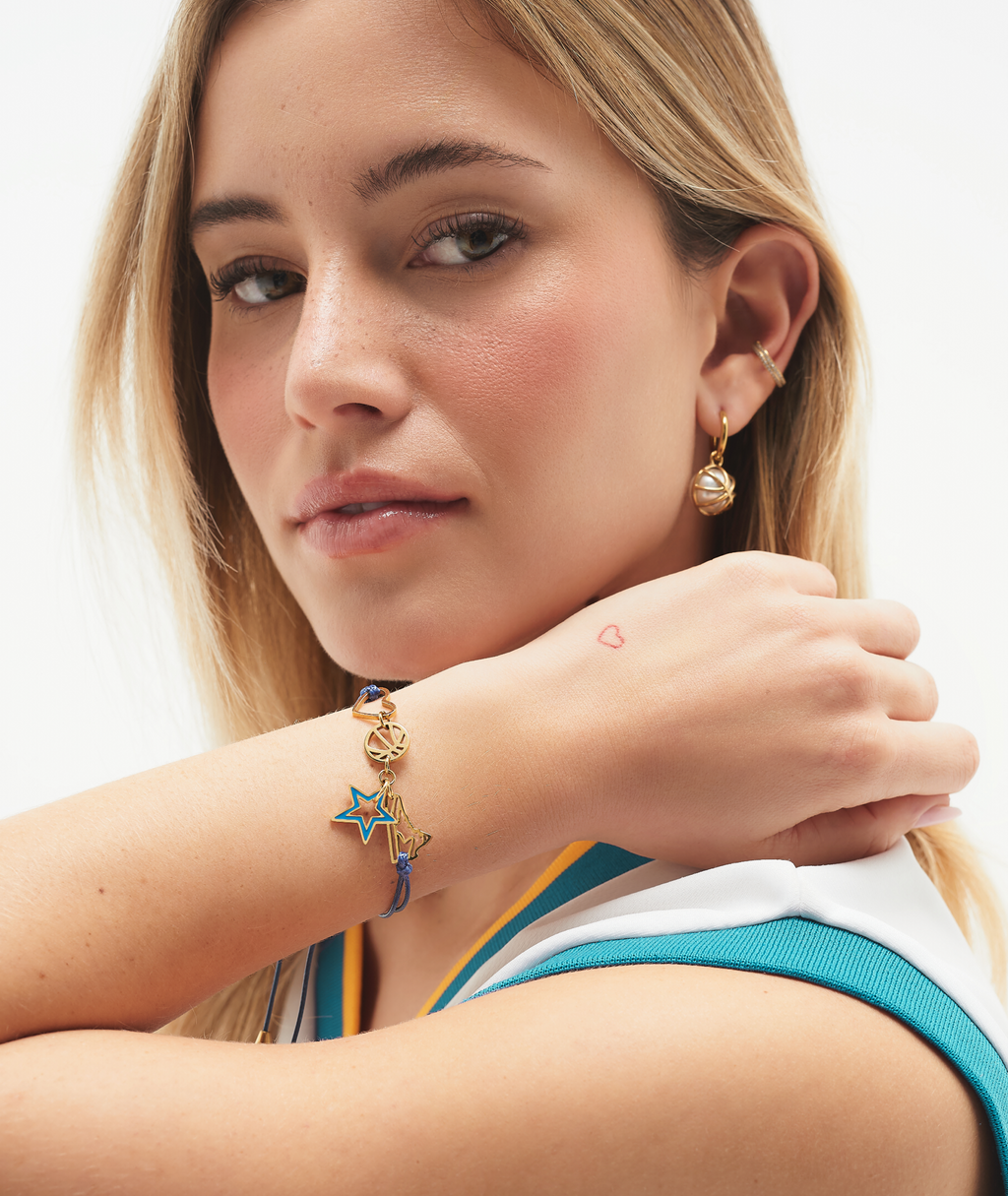 Blue & Gold Basketball Bracelet
