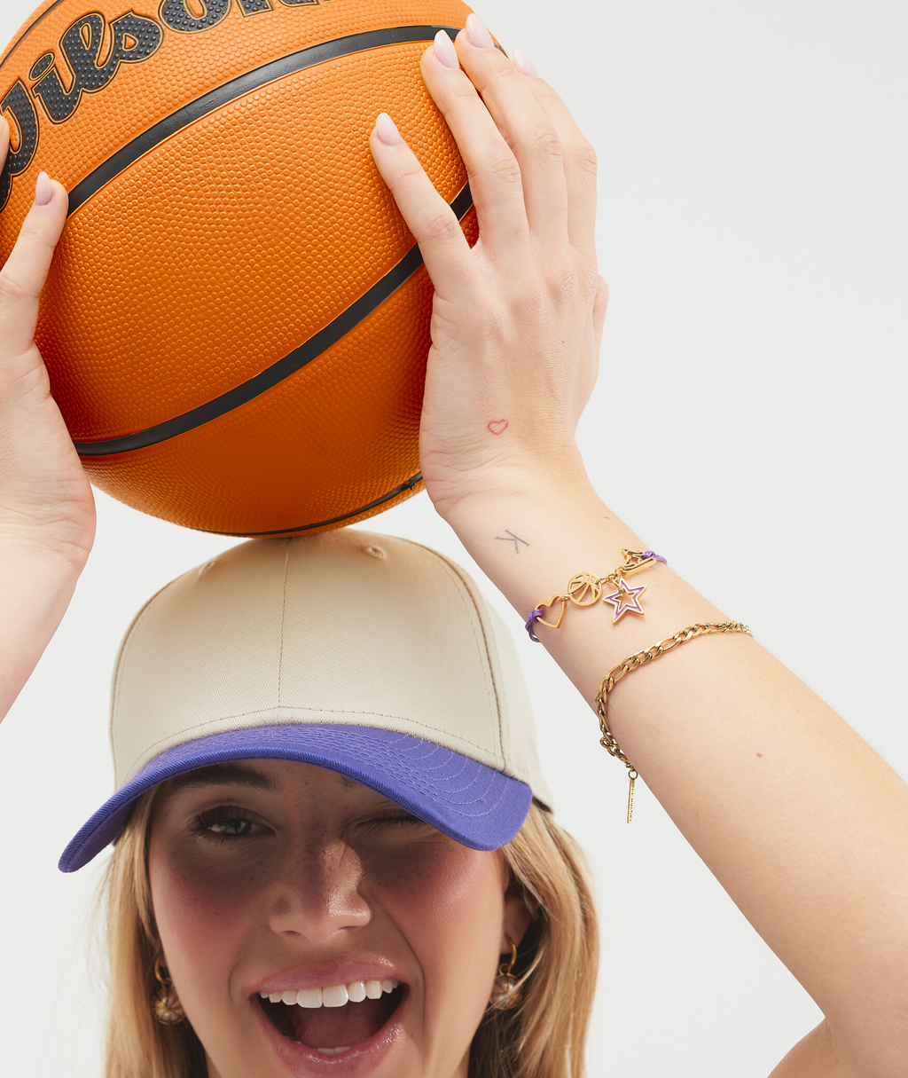 Purple & Gold Basketball Bracelet