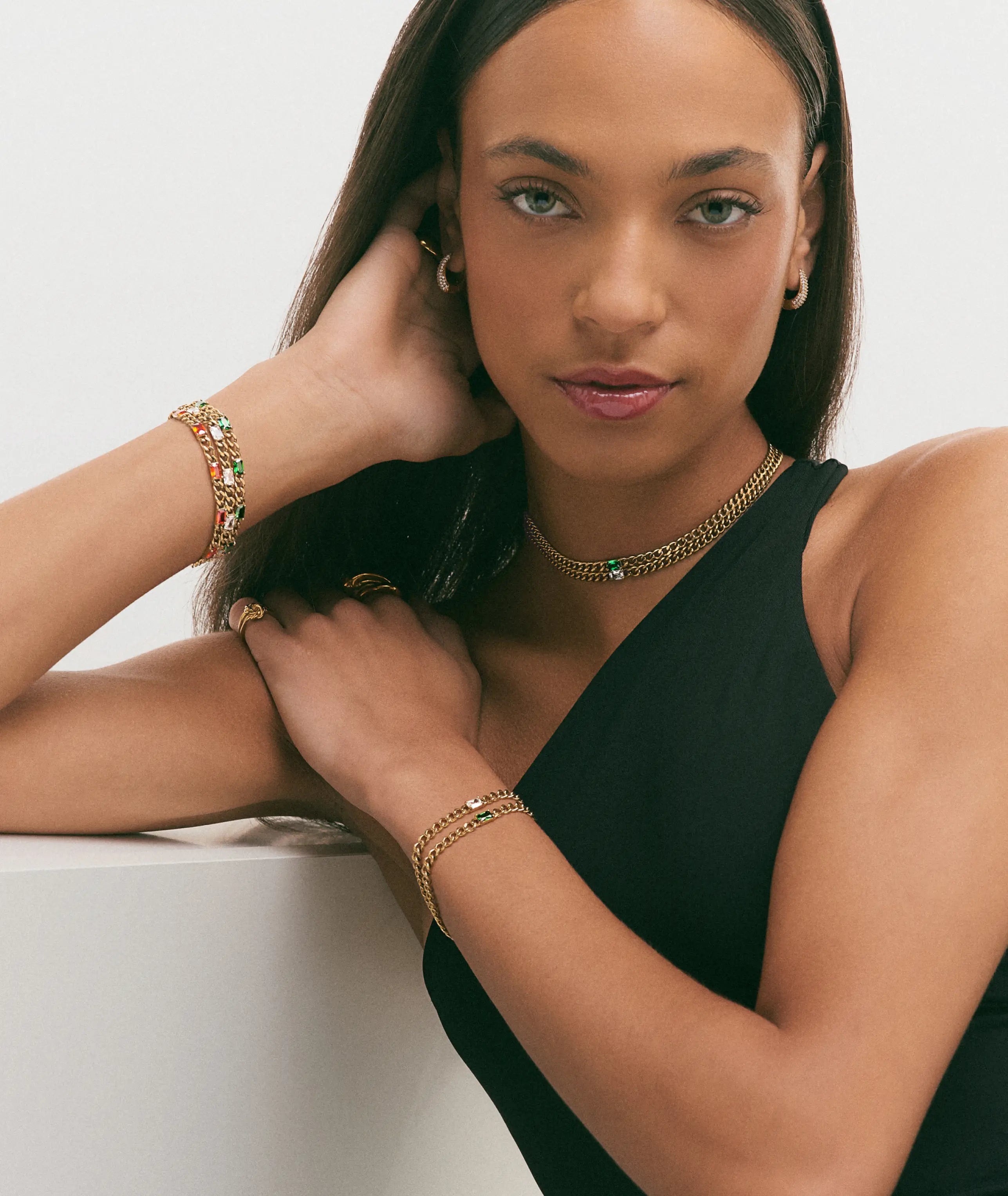 Allegra Clear & Gold Bracelet