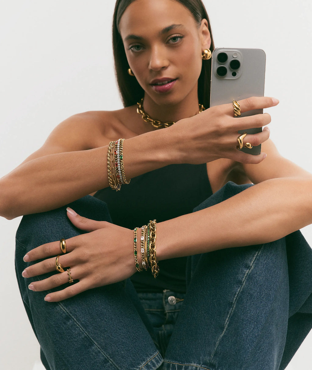 Allegra Green & Gold Bracelet