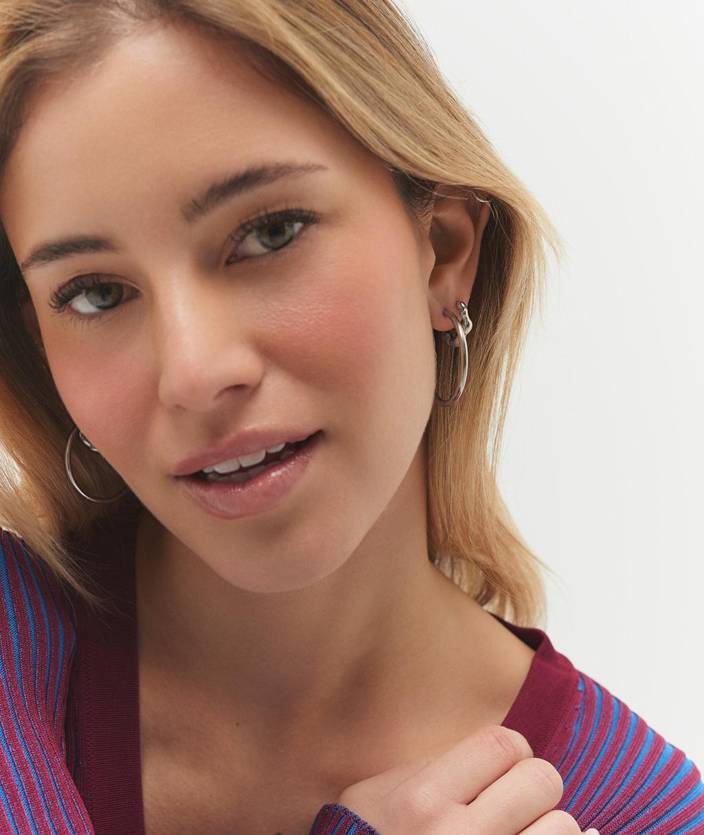 Dazzling Small Silver Earrings