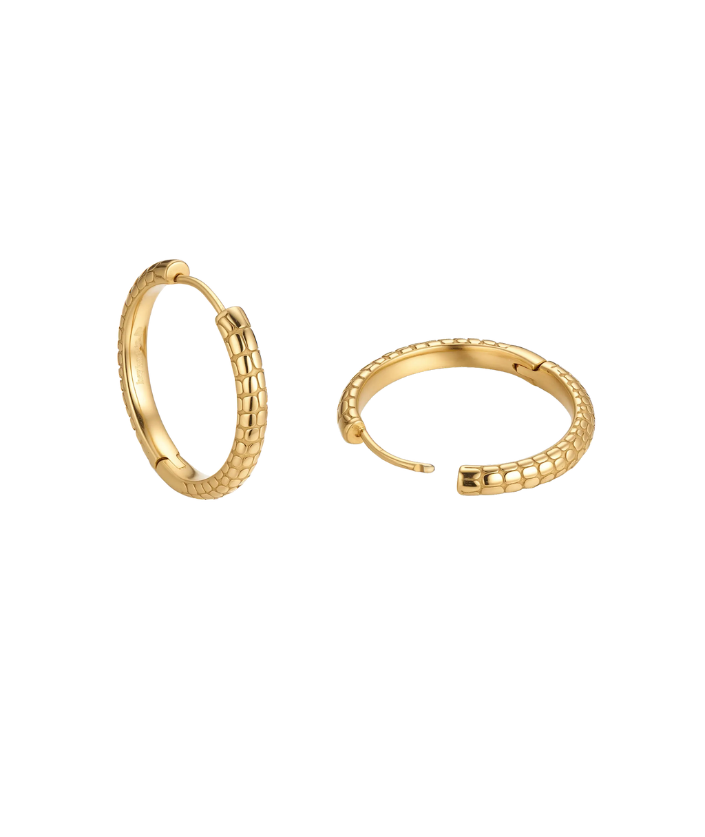 Crocodile Print Large Hoop Earrings