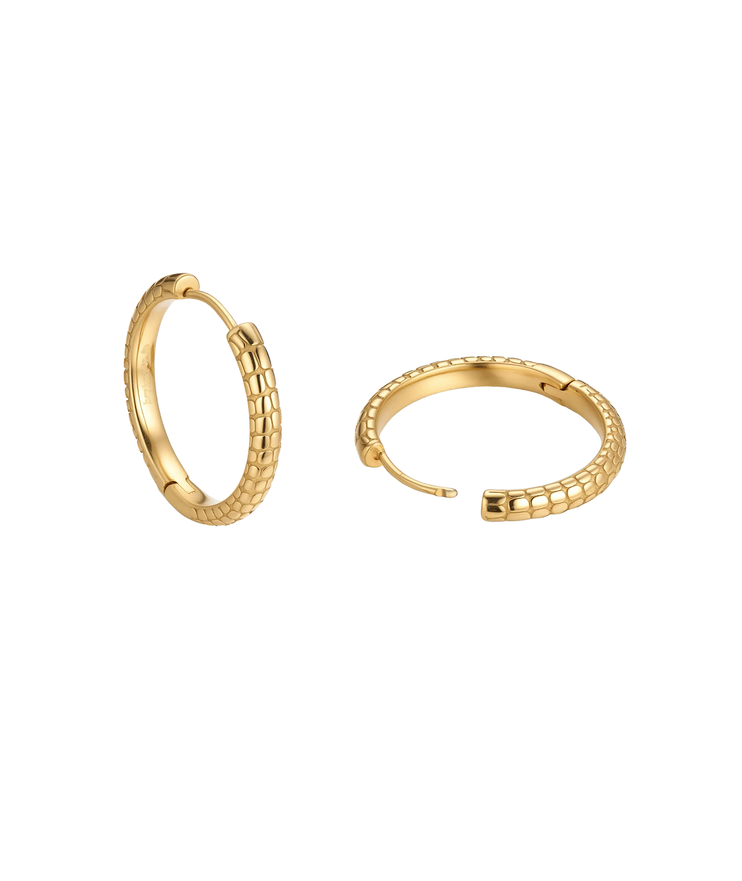 Crocodile Print Large Hoop Earrings