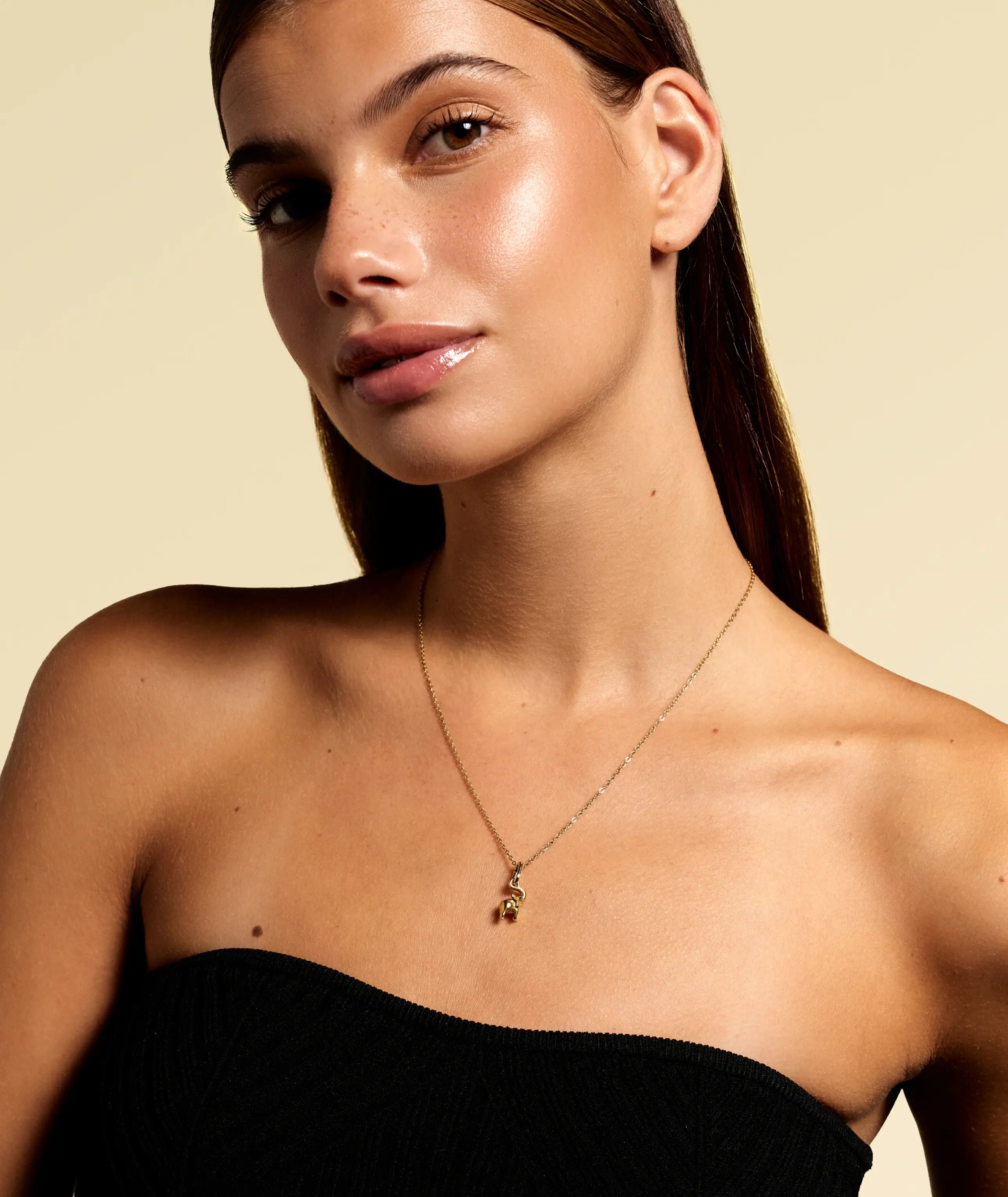 Elephant Charm + Miss Long Necklace