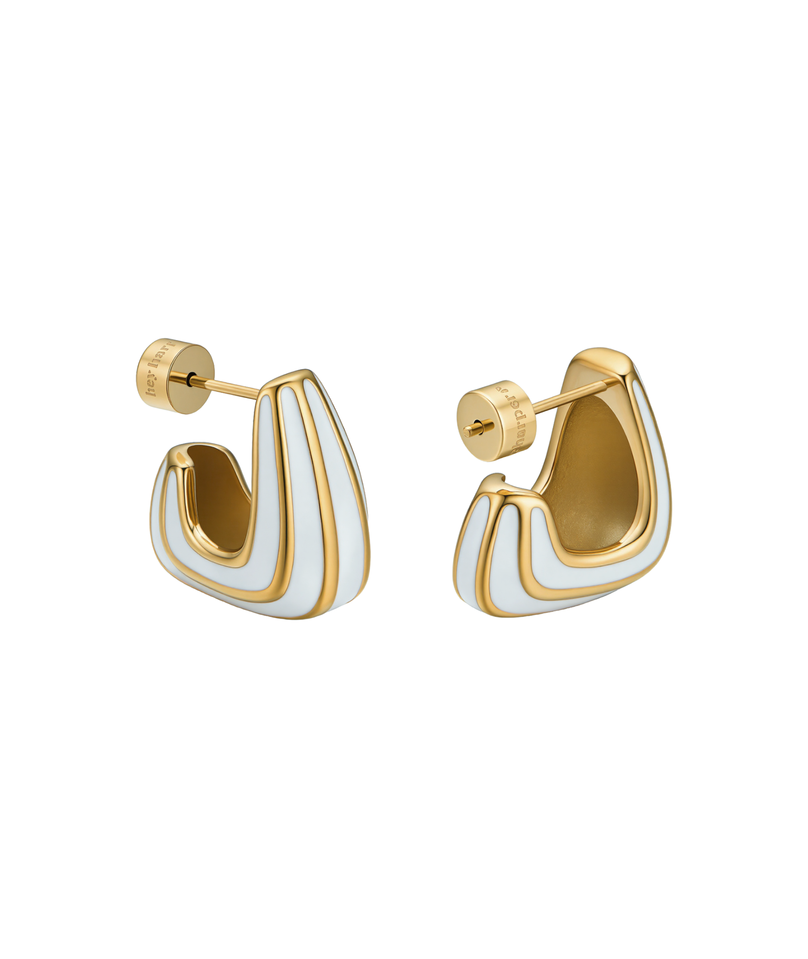 White & Gold Earrings