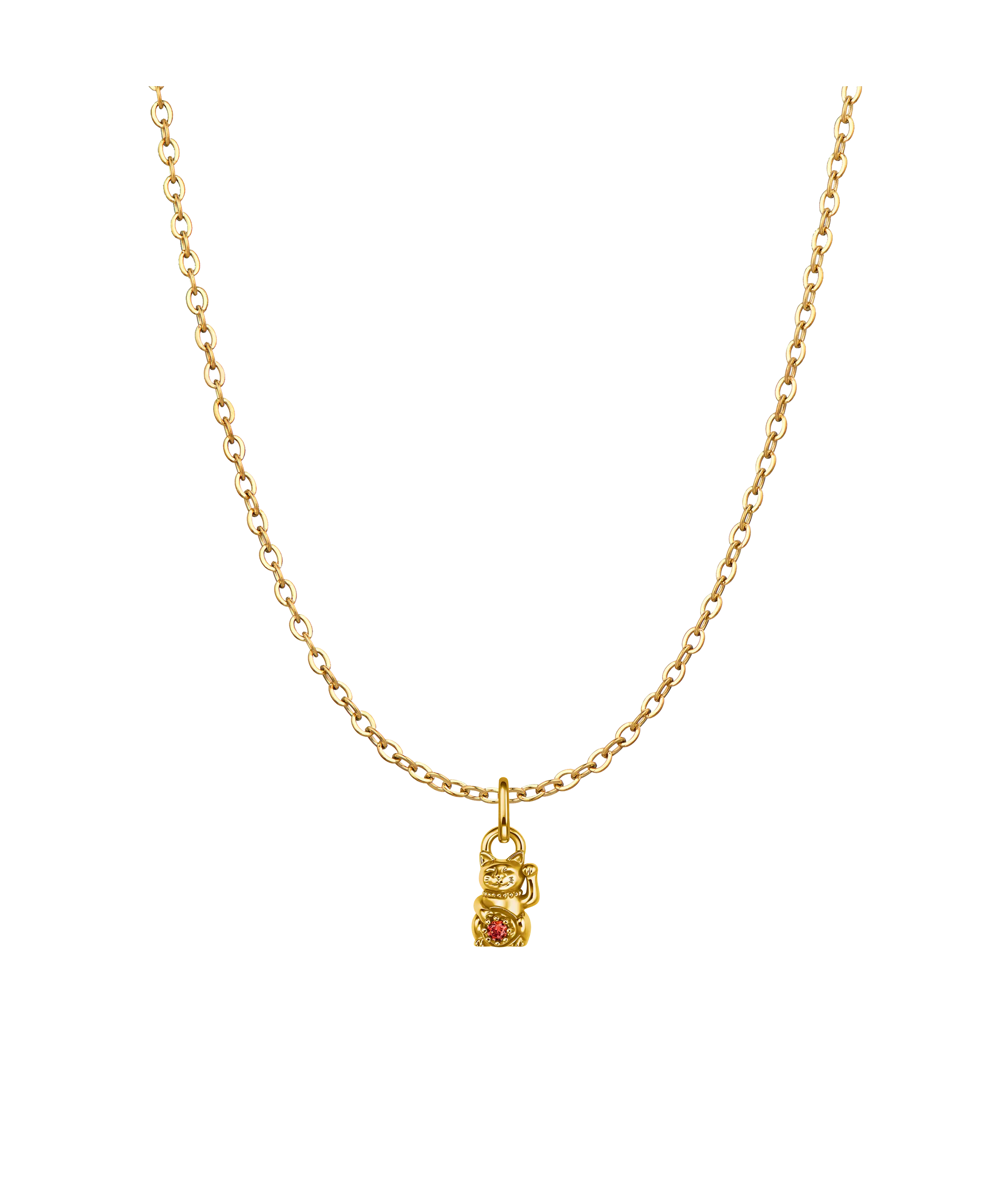 Lucky Cat Fortune Pendant Necklace