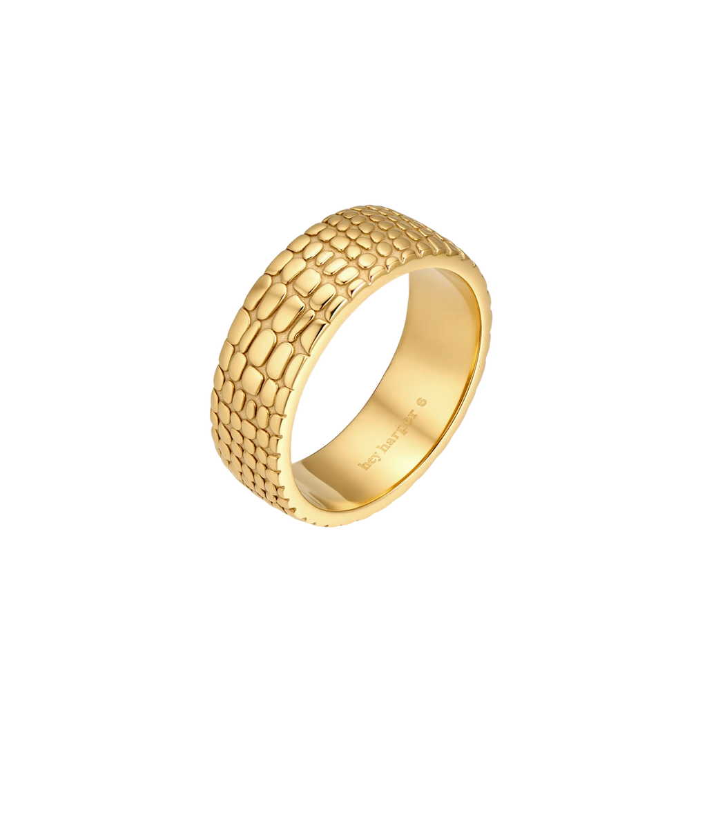 Crocodile Print Band Ring