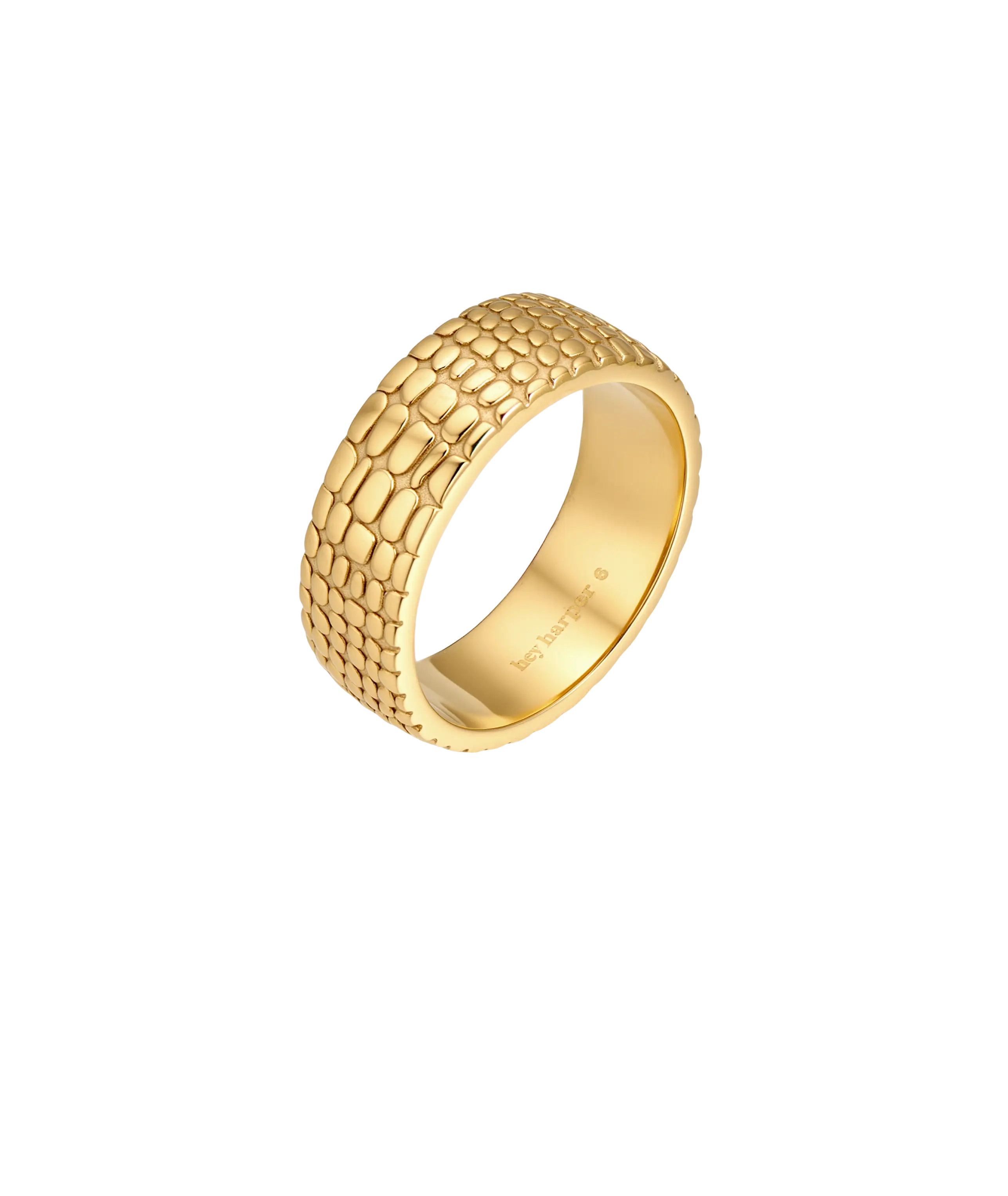 Crocodile Print Band Ring