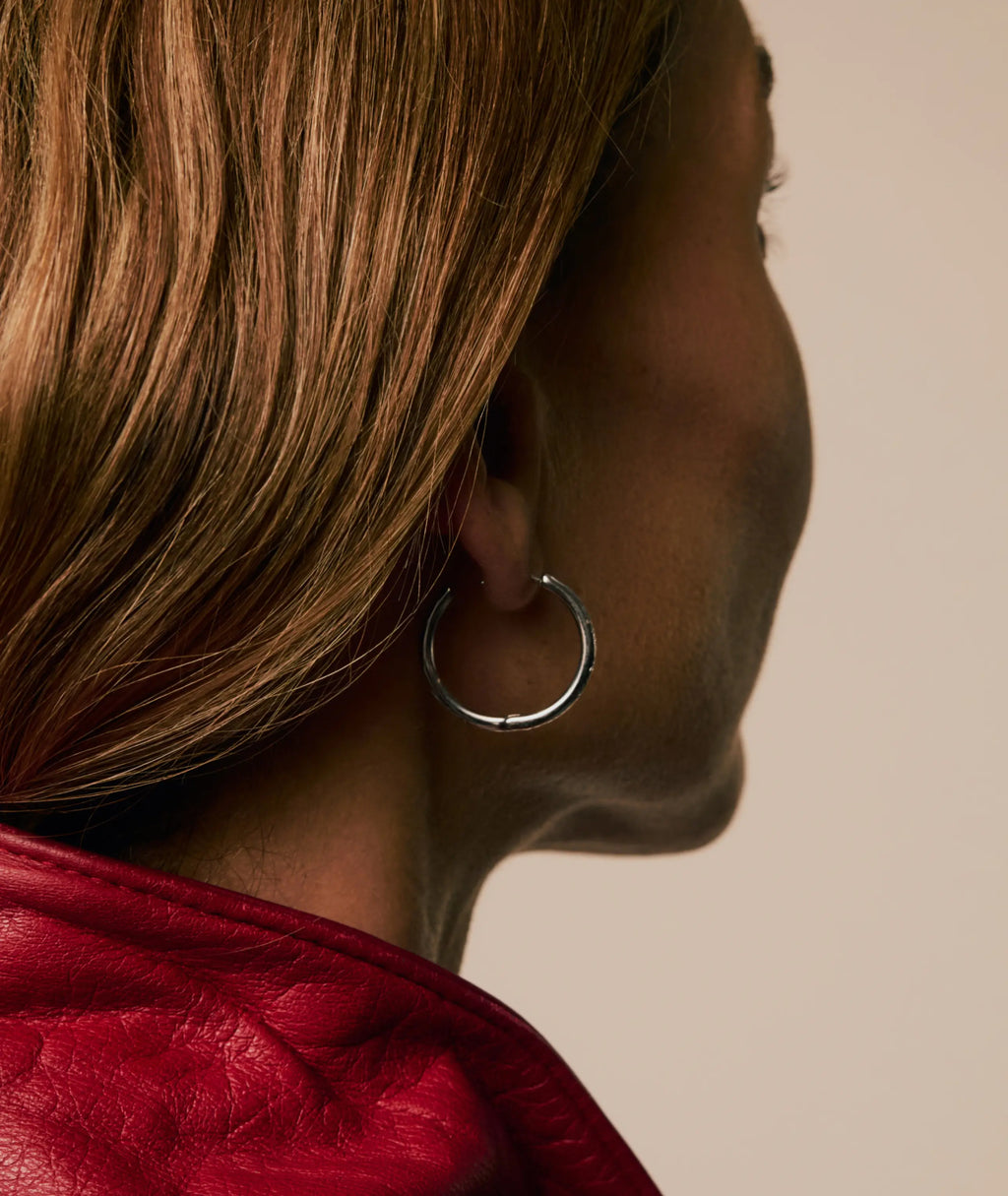 Daphne Large Hoop Silver Earrings