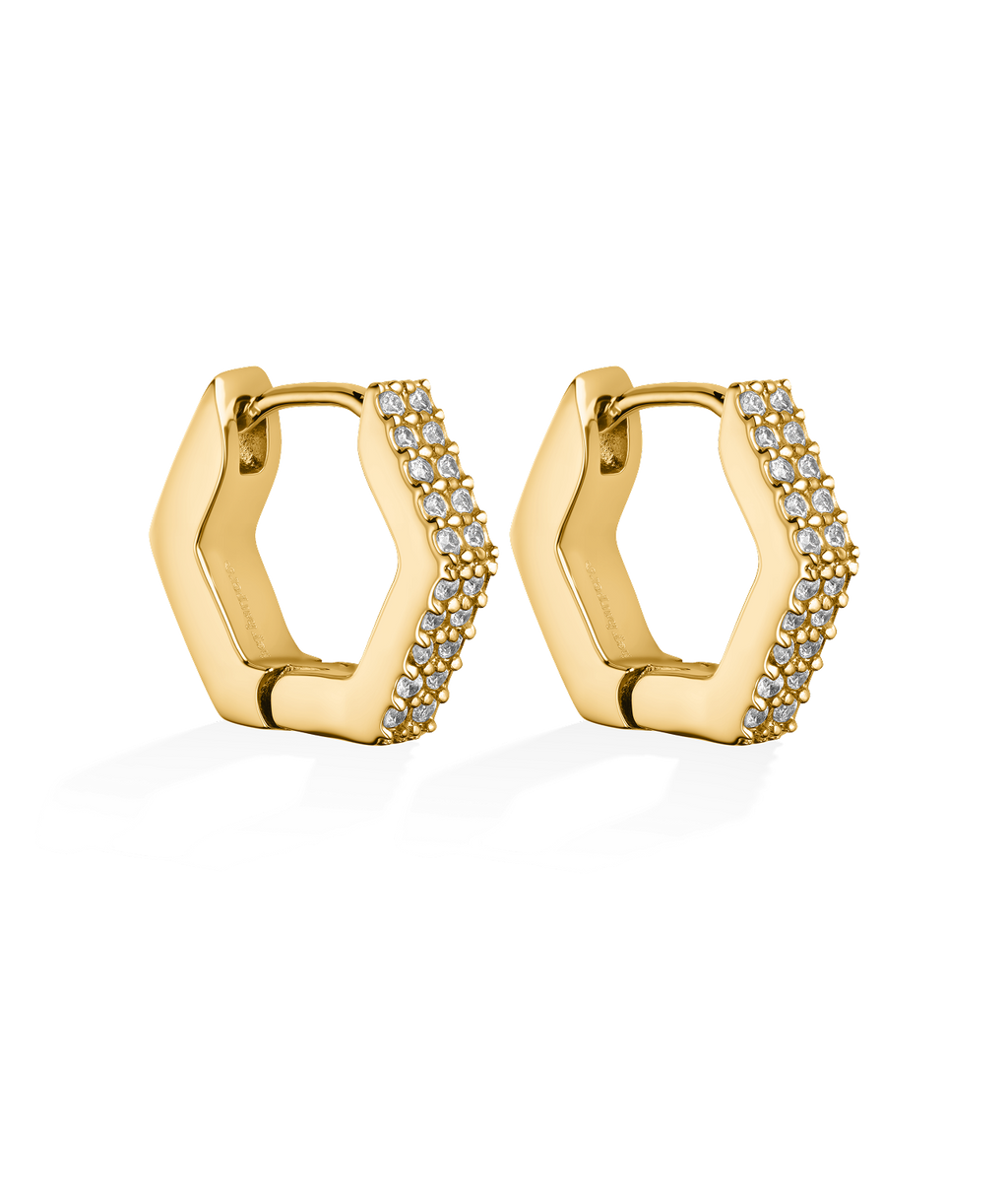 Crystal Hexagonal Earrings
