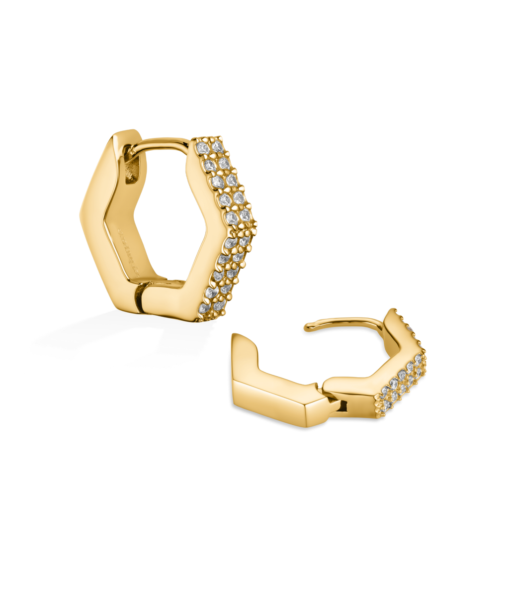Crystal Hexagonal Earrings