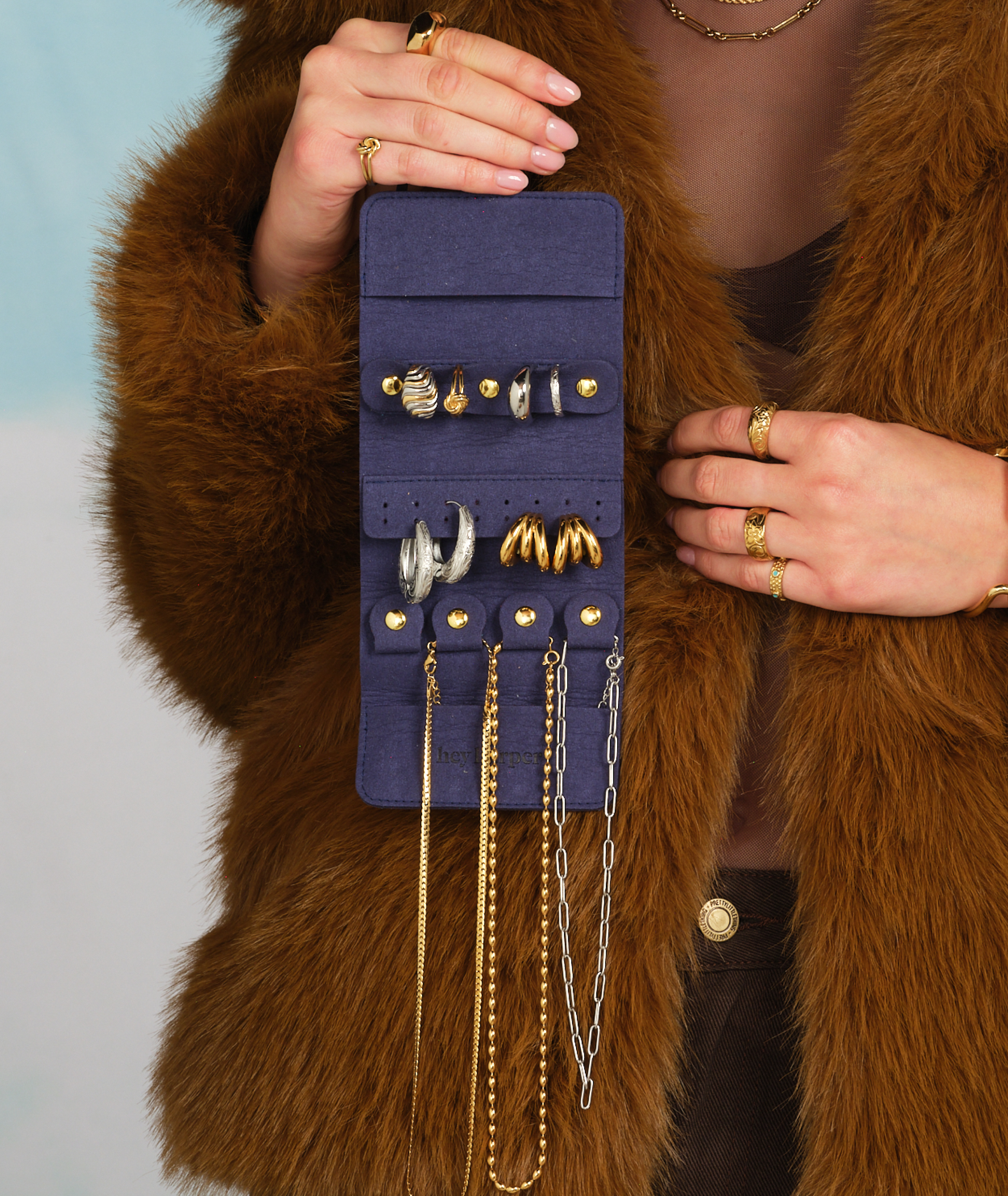 Travel Pouch - Blue Jewelry Case