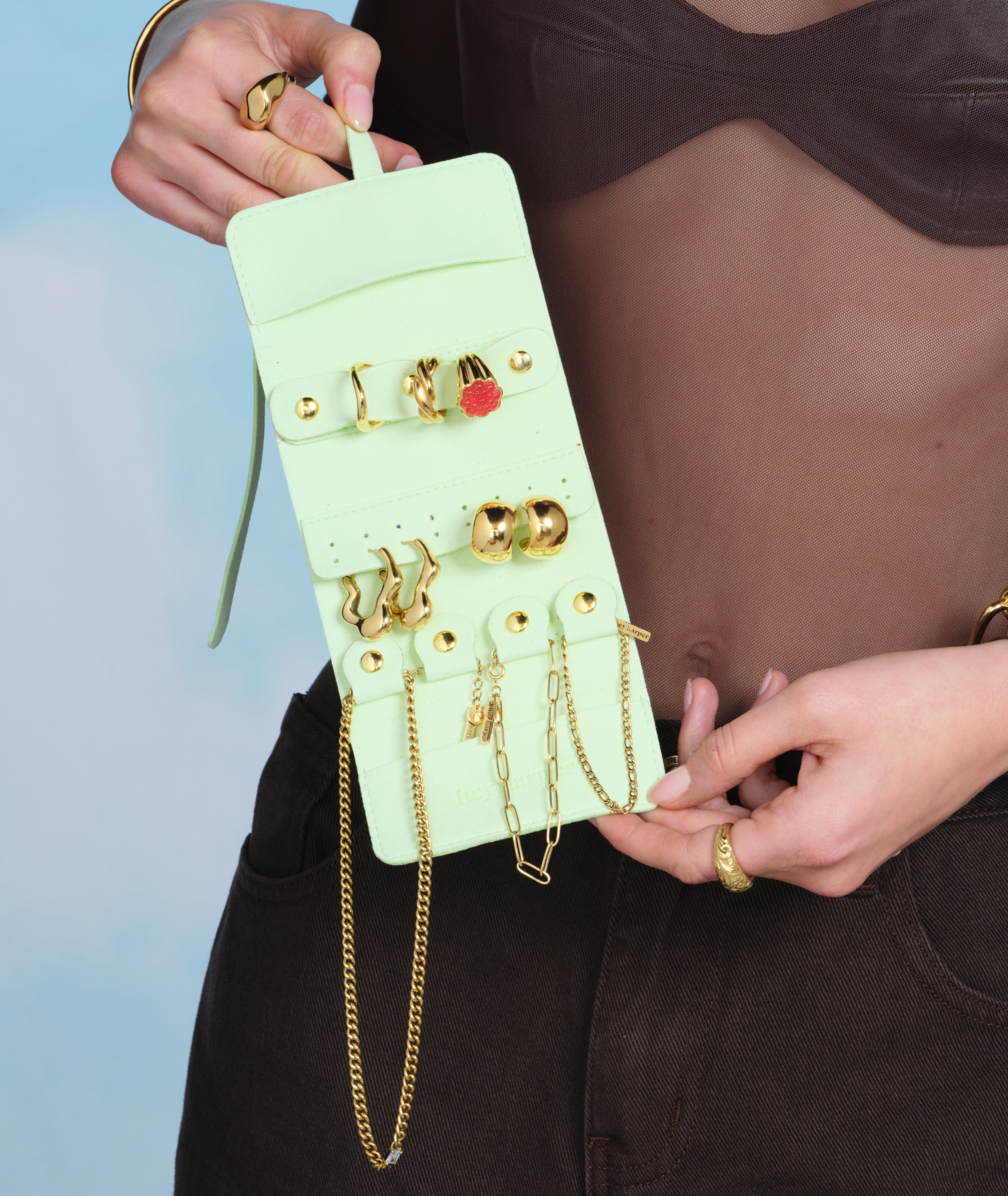 Travel Pouch - Mint Jewelry Case