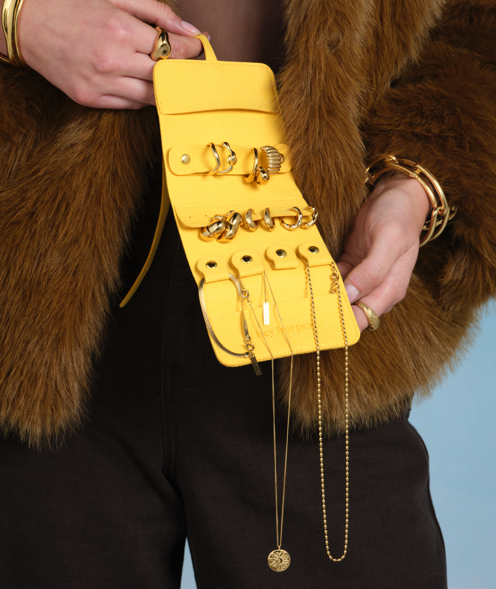 Travel Pouch - Mustard Jewelry Case