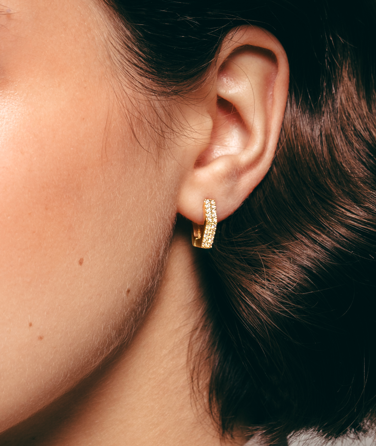 Crystal Hexagonal Earrings