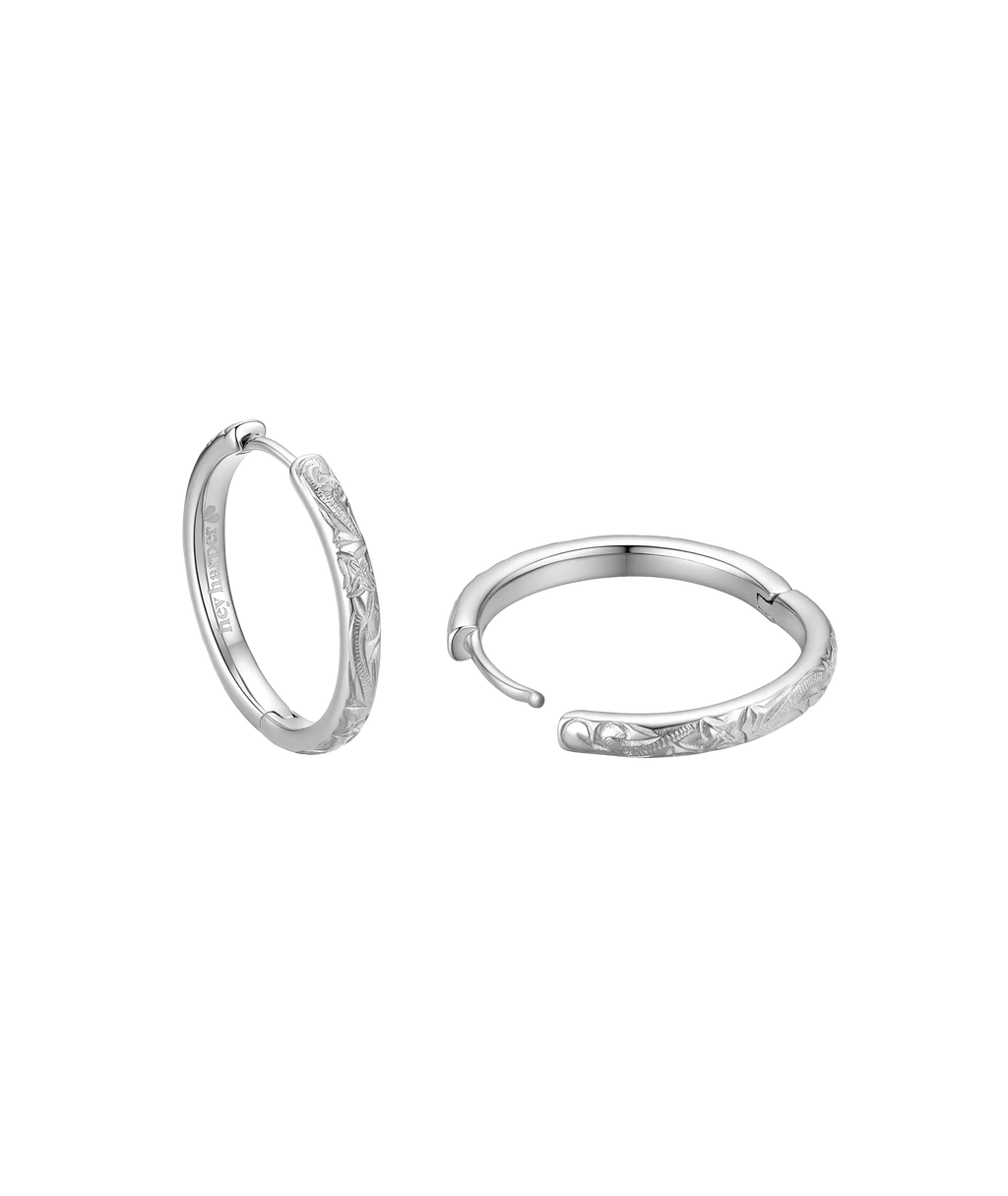 Daphne Large Hoop Silver Earrings
